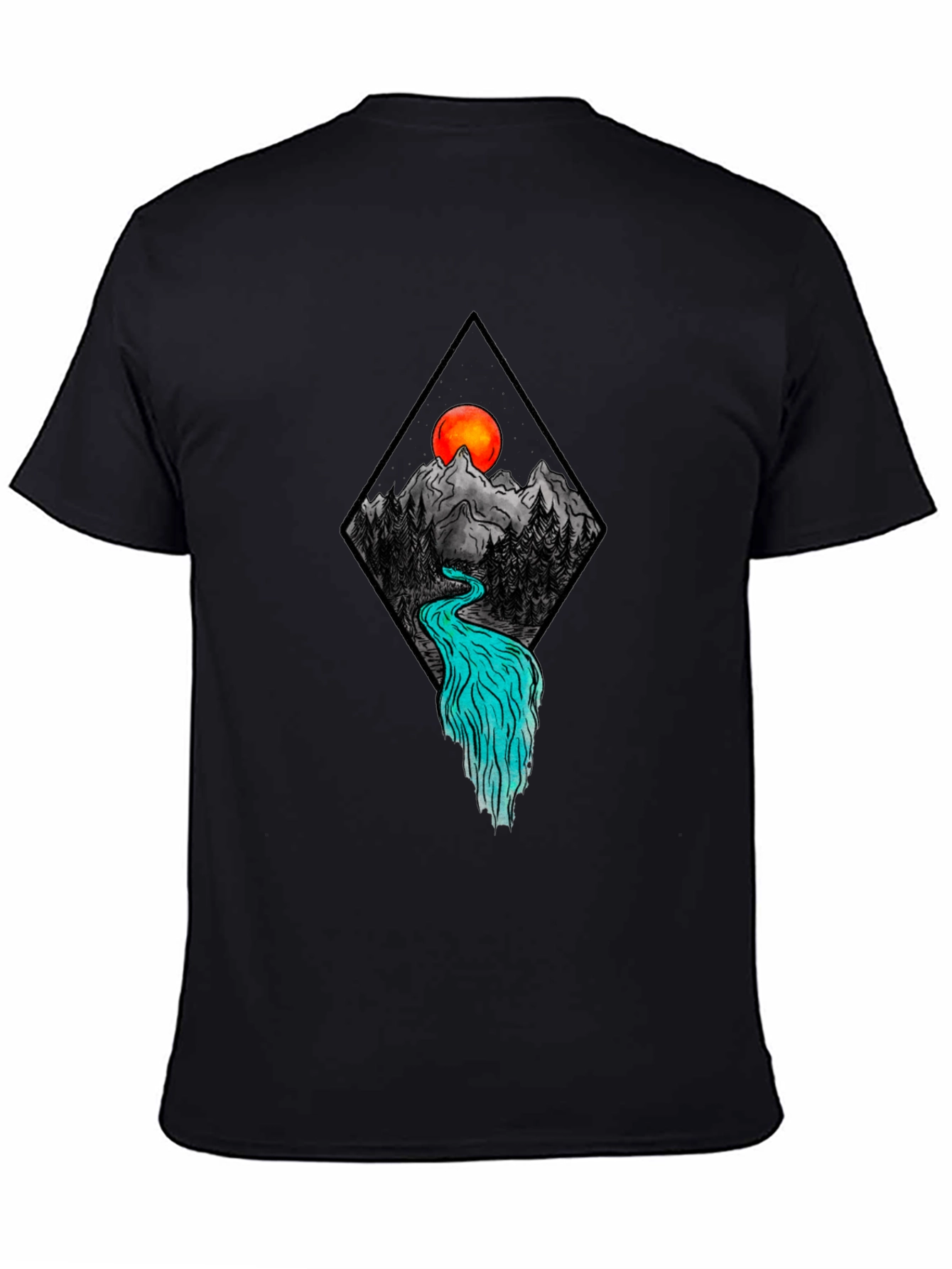 Black Mountain River Graphic Tee - Black view 4