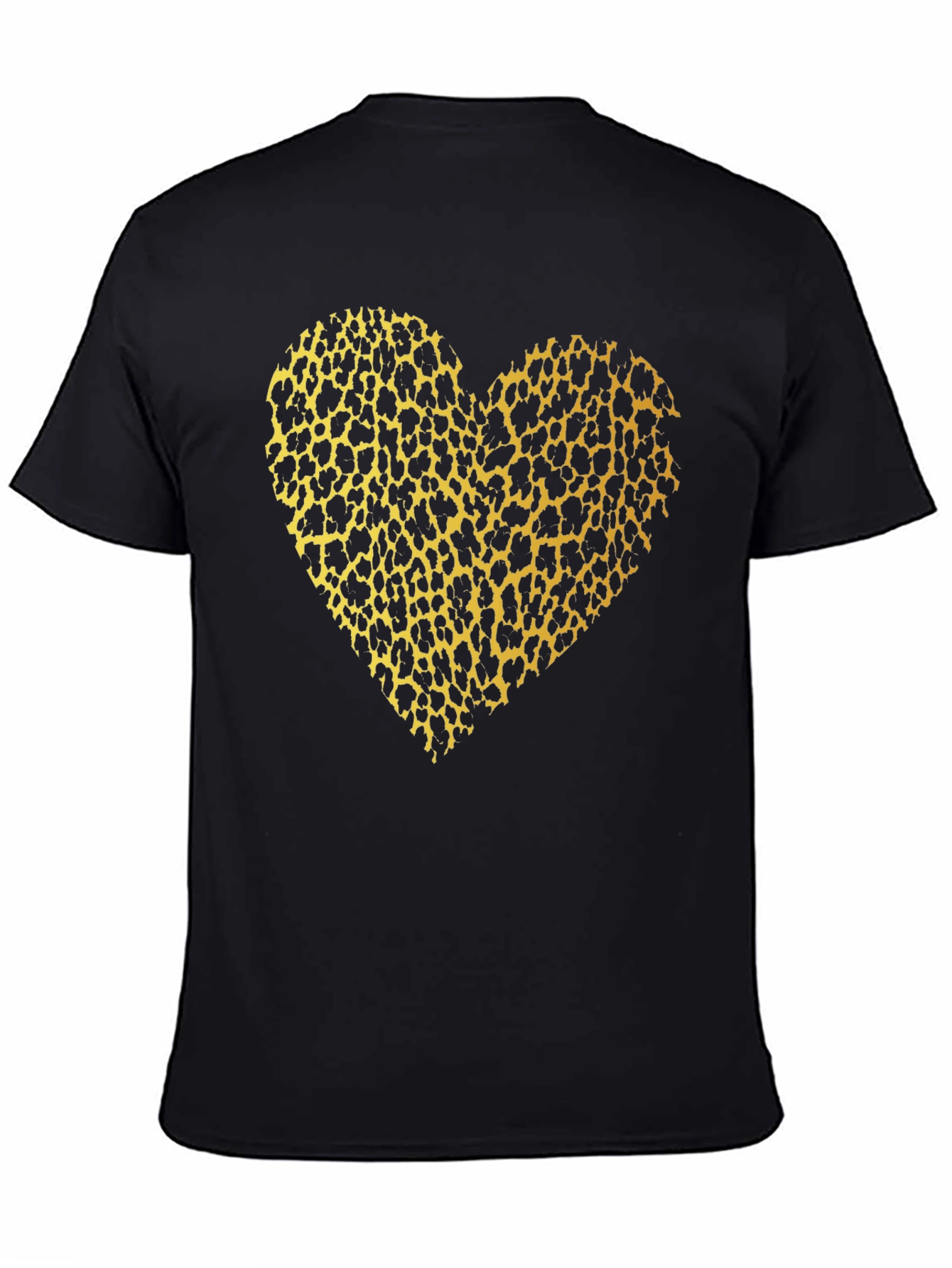 Black Leopard Print Heart T-Shirt - Bold & Stylish view 4