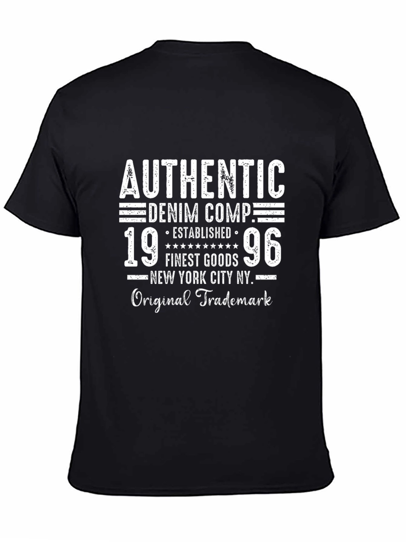 Black Authentic Denim Company Est. 1996 Black T-Shirt view 4