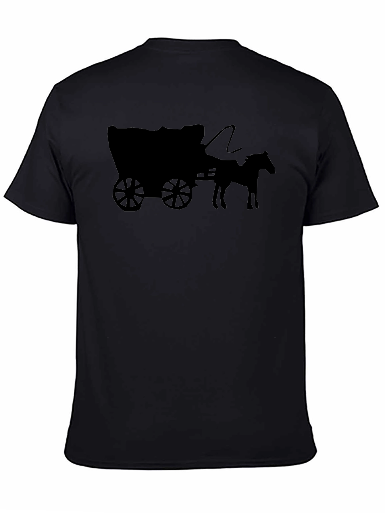 Black Wagon Wheel Graphic Tee - Black Cotton Blend T-Shirt view 4
