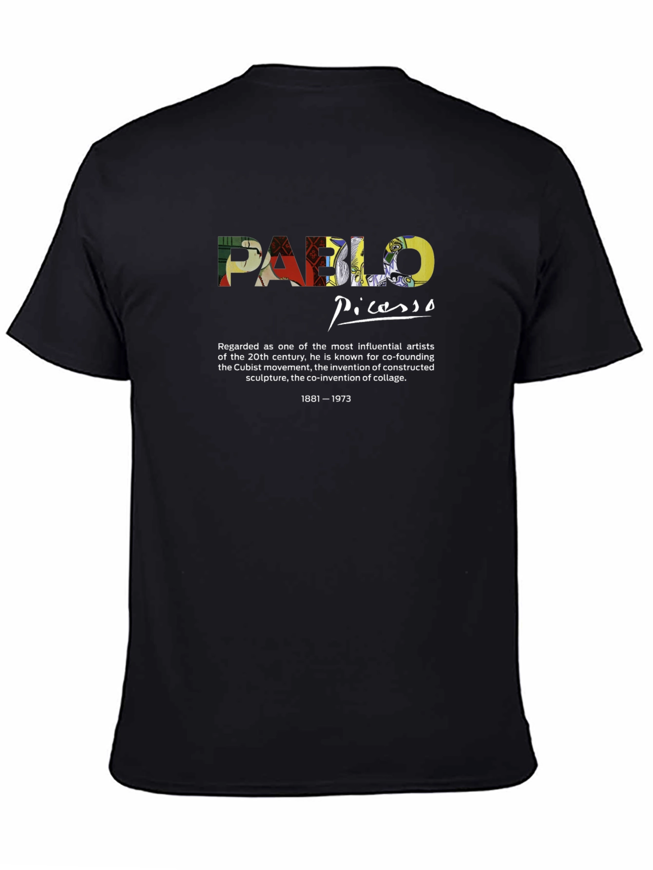 Black Pablo Picasso Graphic T-Shirt - Artistic Design view 4