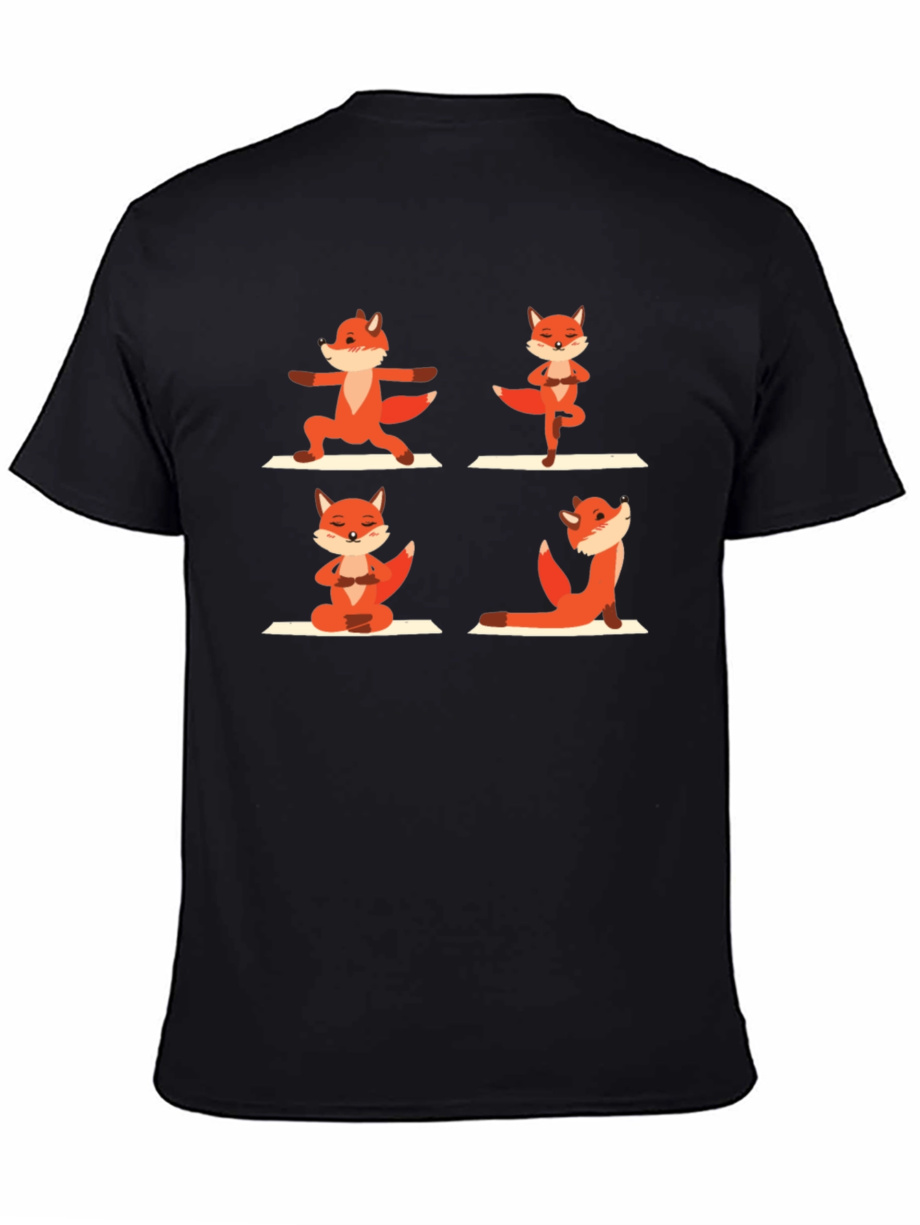 Black Yoga Fox Graphic Tee view 4