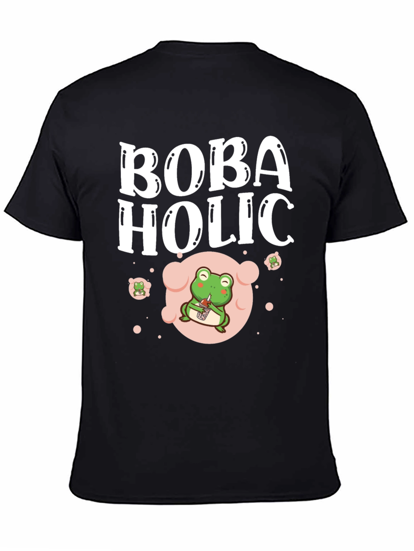 Black Boba Holic Frog Graphic Tee view 4