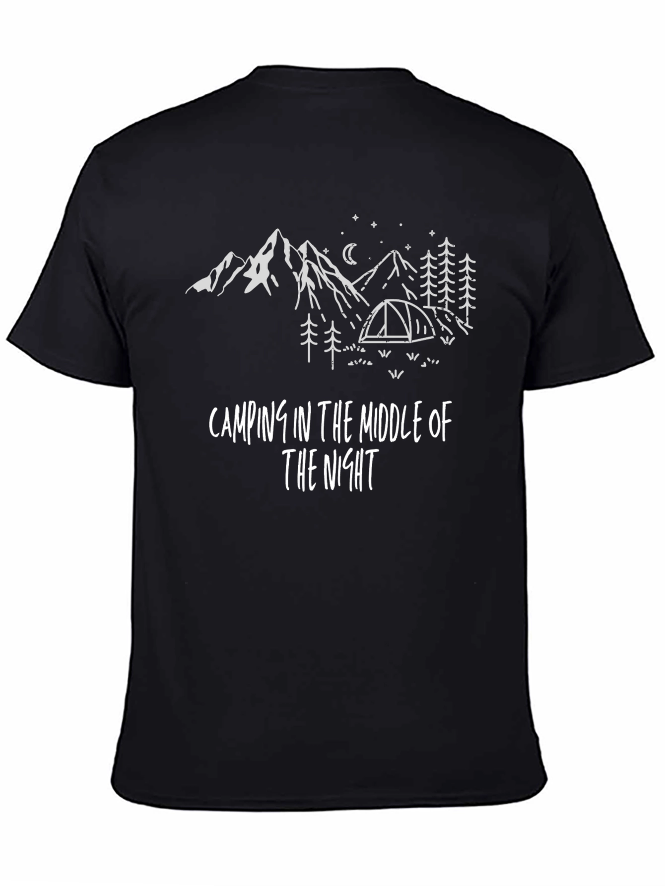Black Camping in the Night Graphic Tee view 4