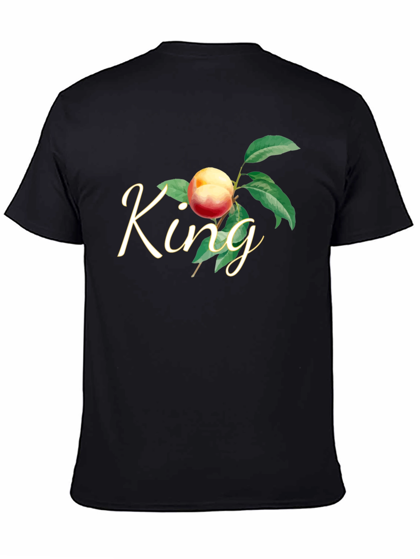 Black King Peach Graphic T-Shirt - Black view 4