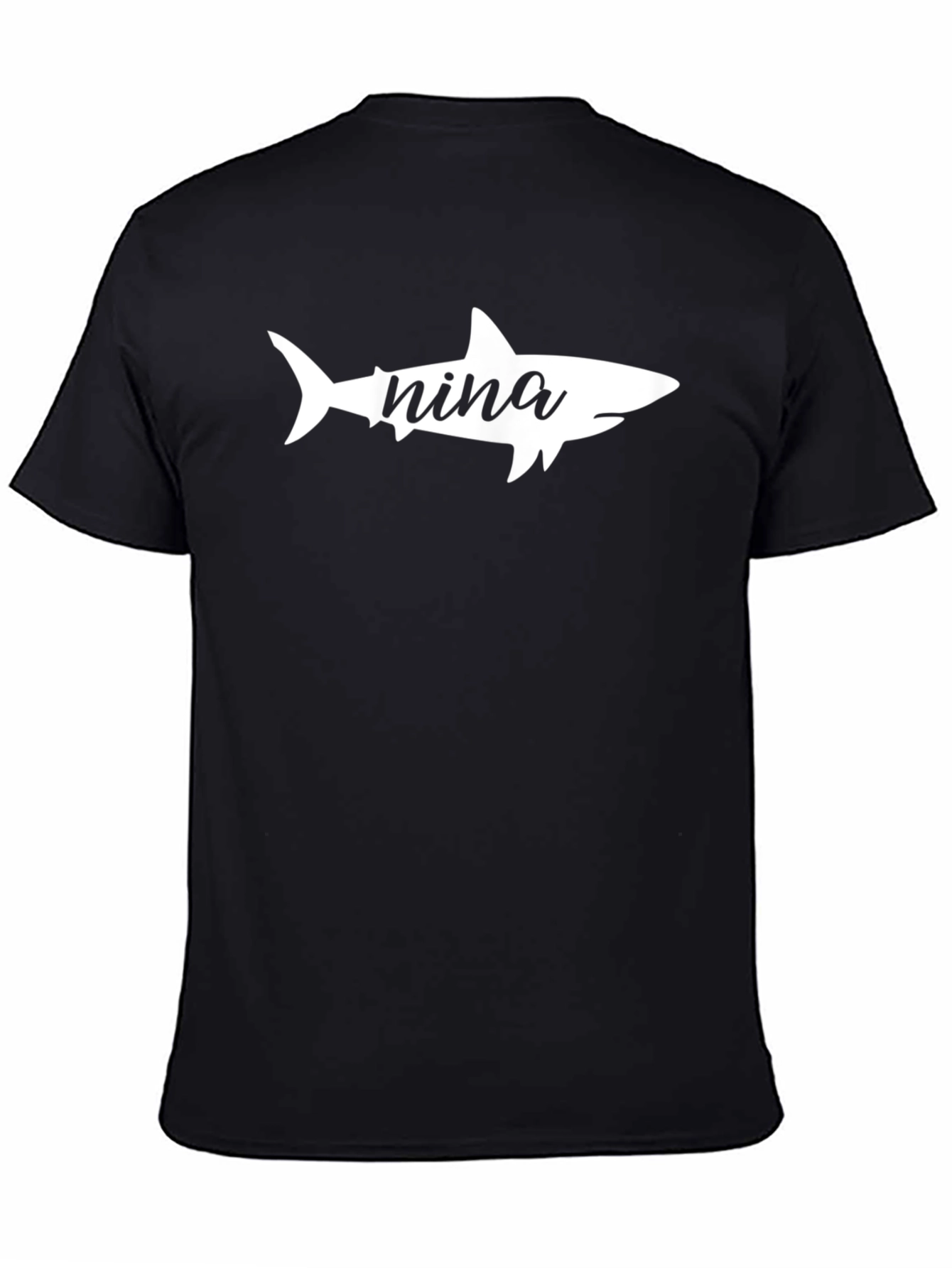 Black Nina Shark Graphic Tee - Black Cotton T-Shirt view 4