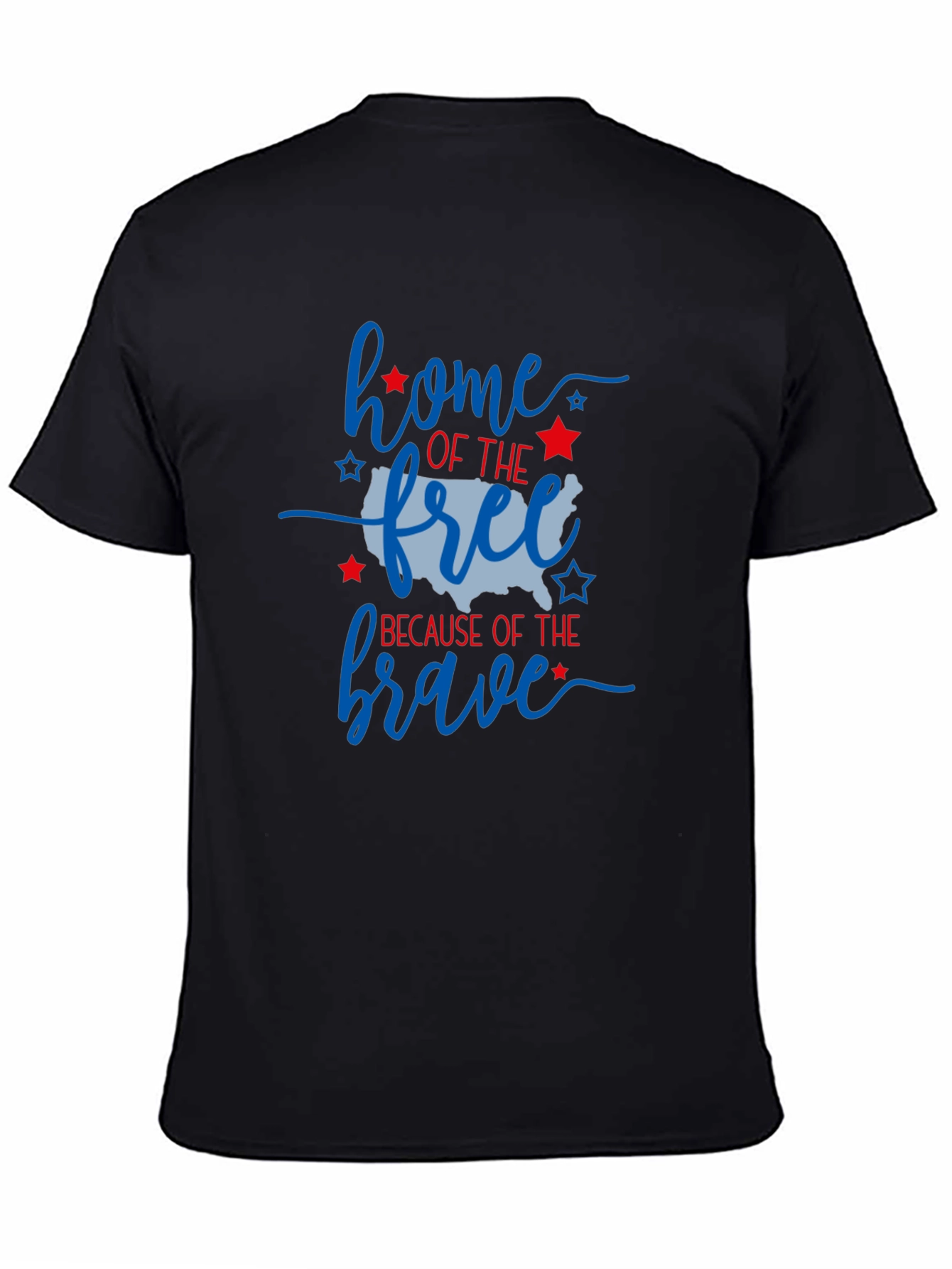 Black Patriotic Home of the Free T-Shirt view 4