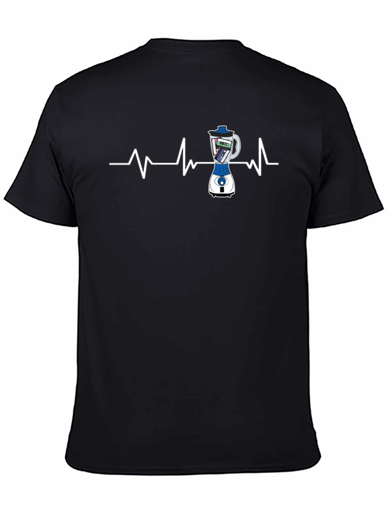 Black Music Blender Heartbeat Graphic Tee - Unique Style view 4