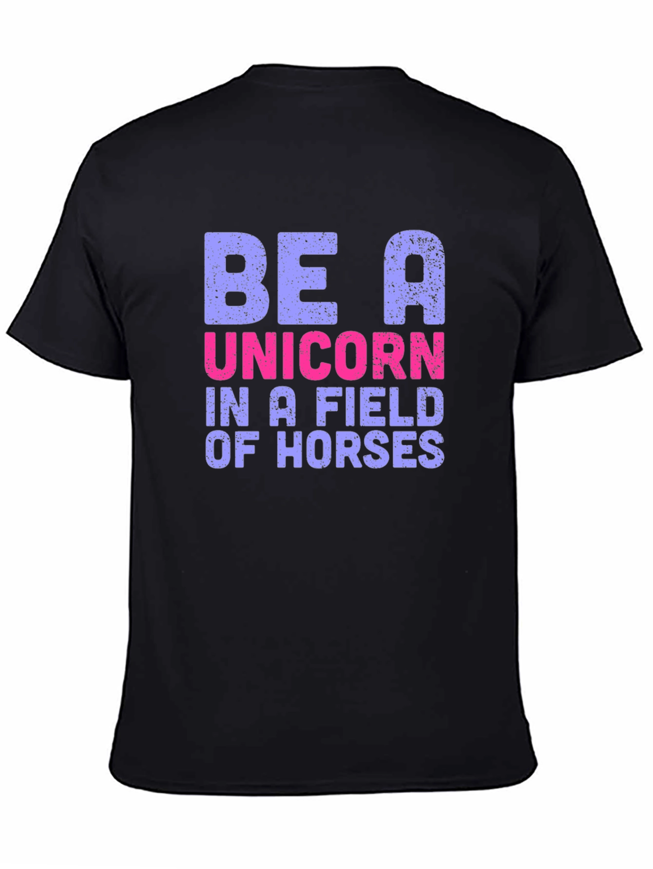 Black Be A Unicorn T-Shirt - Novelty Graphic Tee view 4