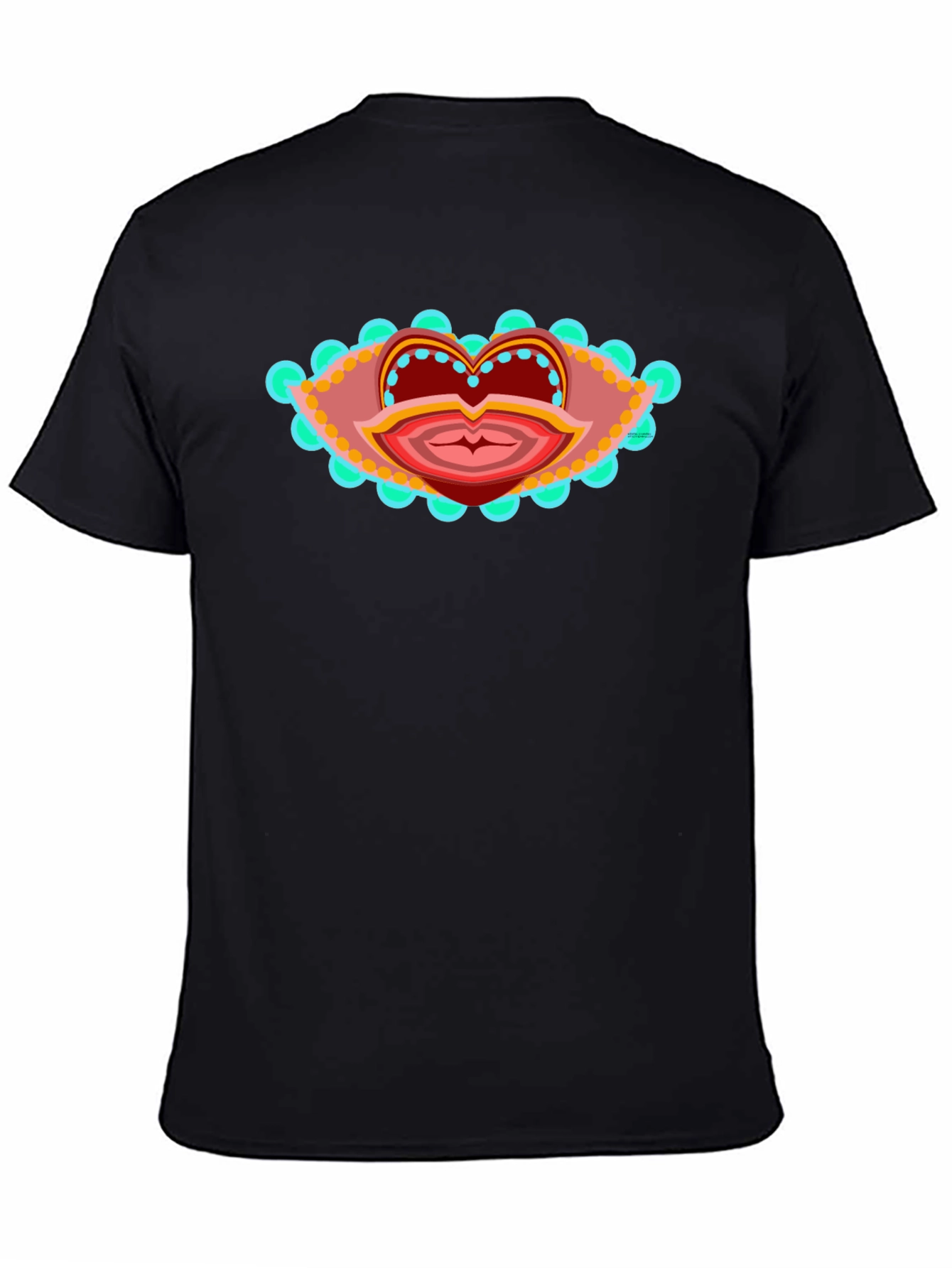Black Abstract Lip Art T-Shirt - Unique Graphic Tee view 4
