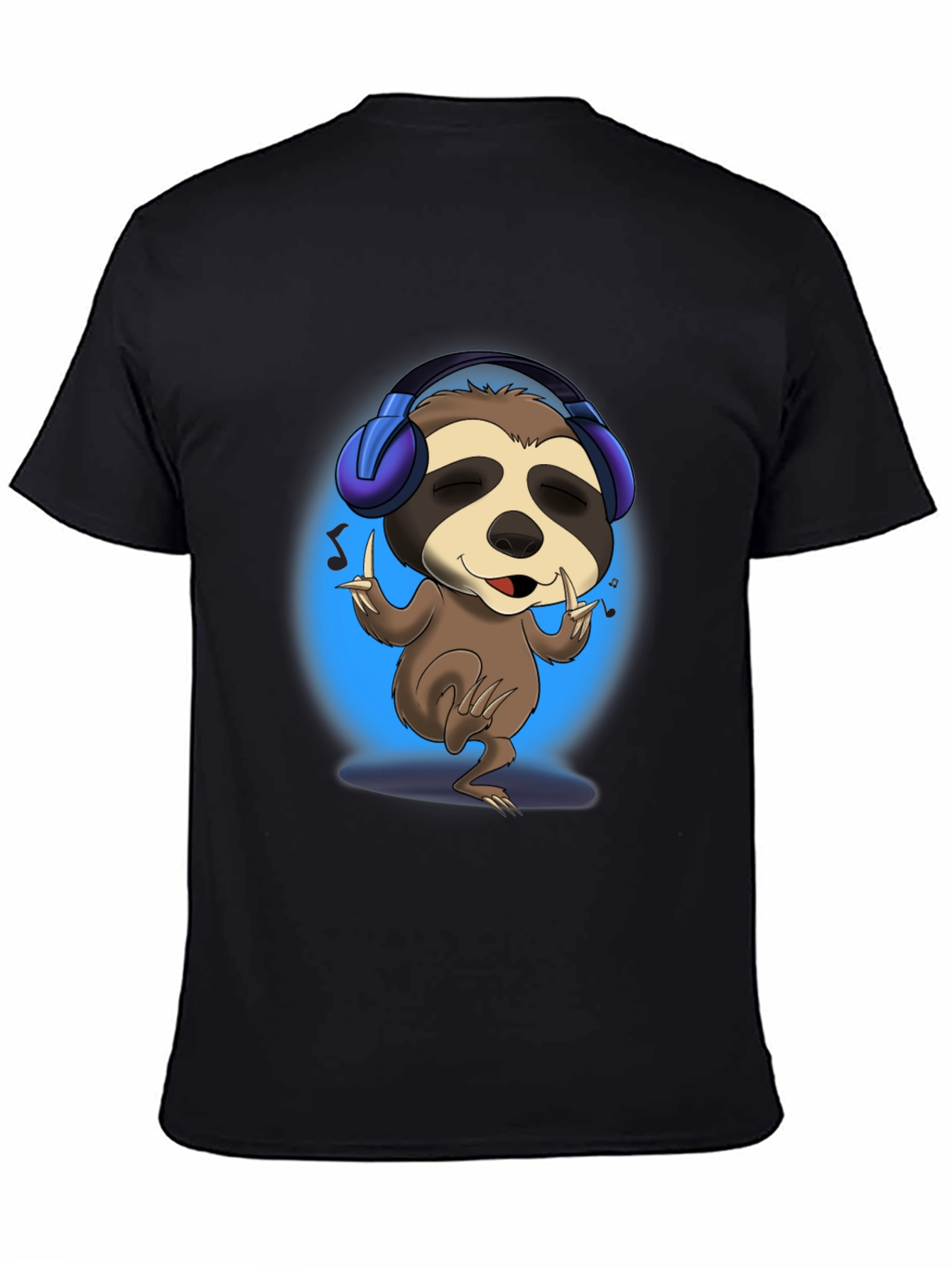 Black Sloth DJ Graphic Tee - Cool & Comfy T-Shirt view 4