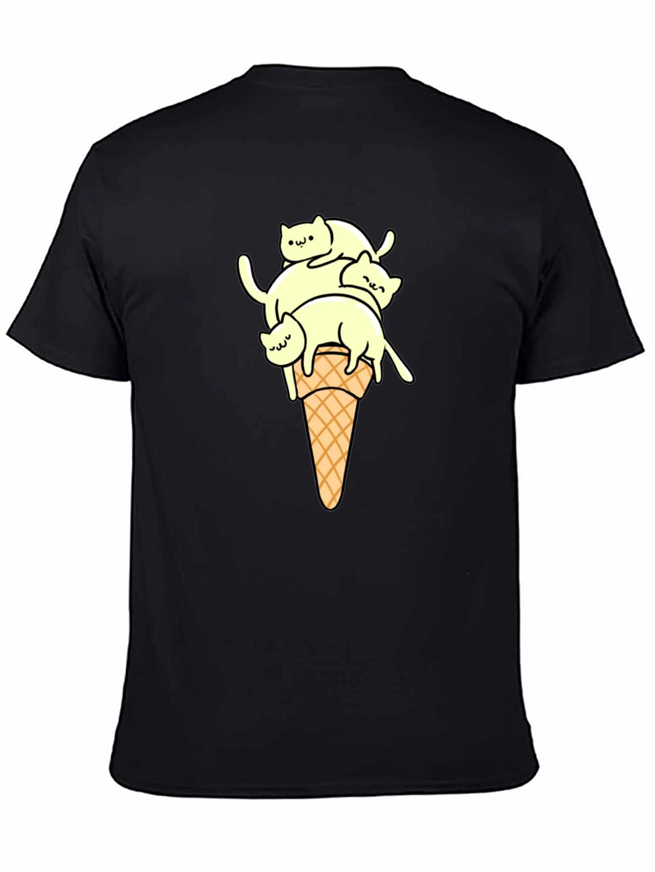 Black Cats on Cone Black Tee - Unique Graphic T-Shirt view 4
