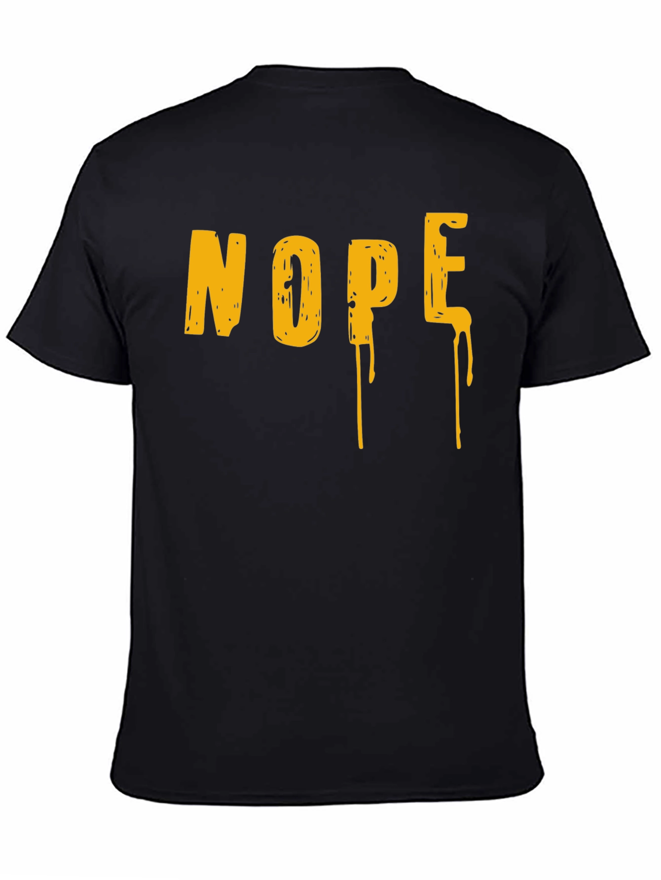 Black Nope Drip Graphic Tee - Black Cotton Blend Casual T-Shirt view 4