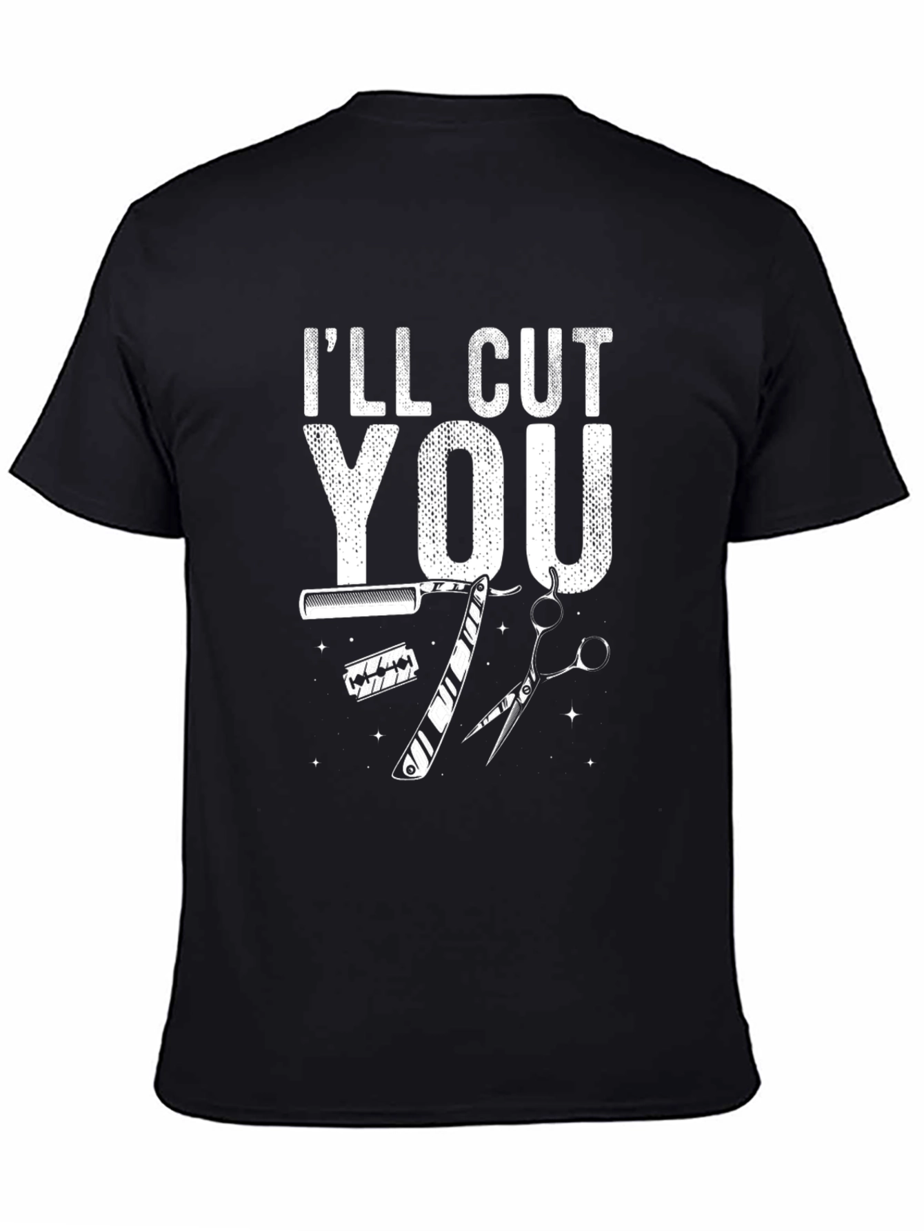 Black I'll Cut You Barber Graphic T-Shirt view 4