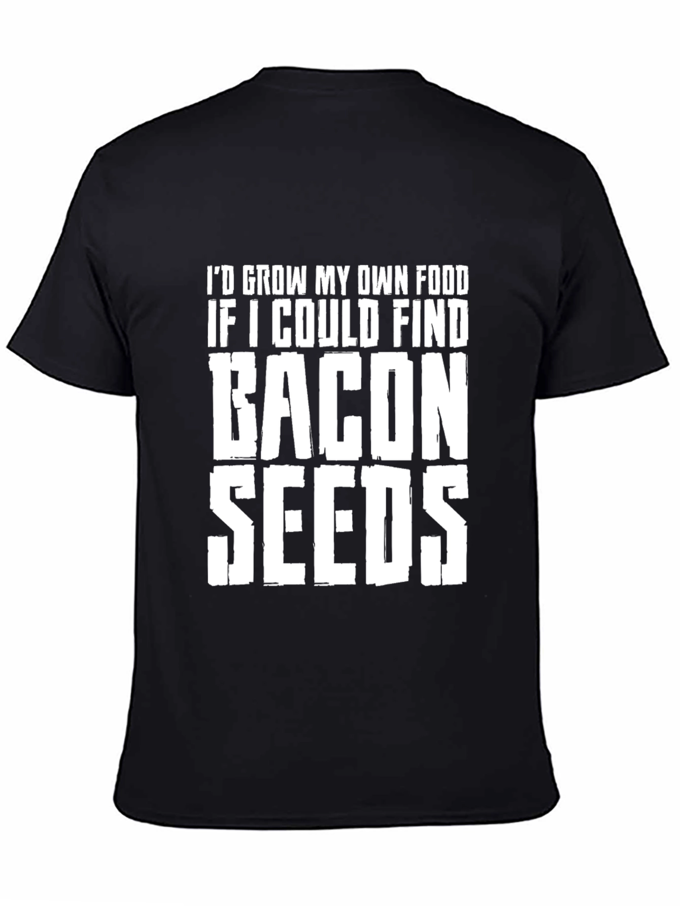 Black Bacon Seeds Graphic T-Shirt - Funny Foodie Tee view 4