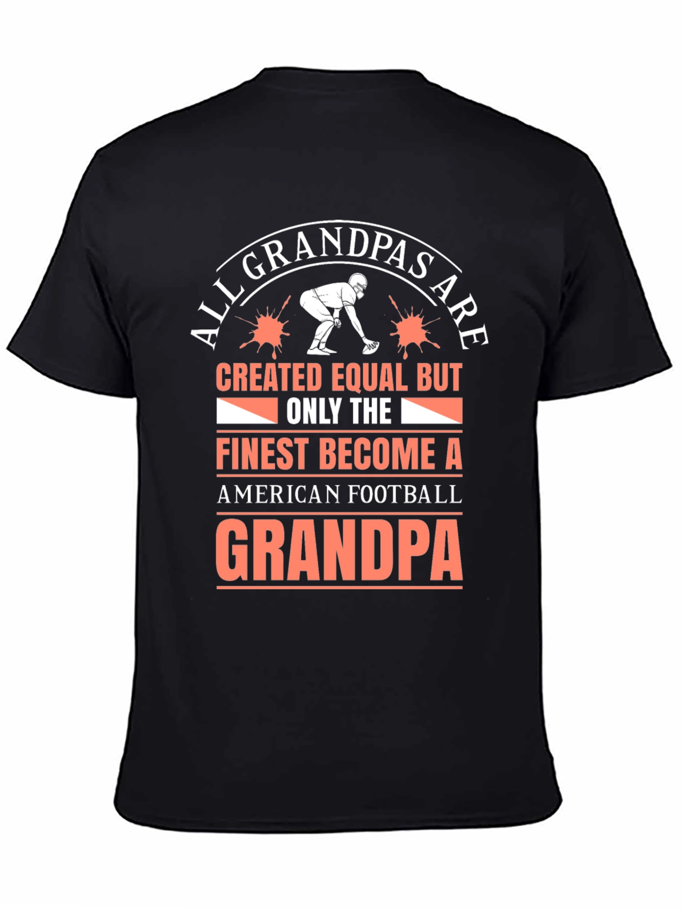 Black Football Grandpa T-Shirt - Finest Grandpas Tee view 4