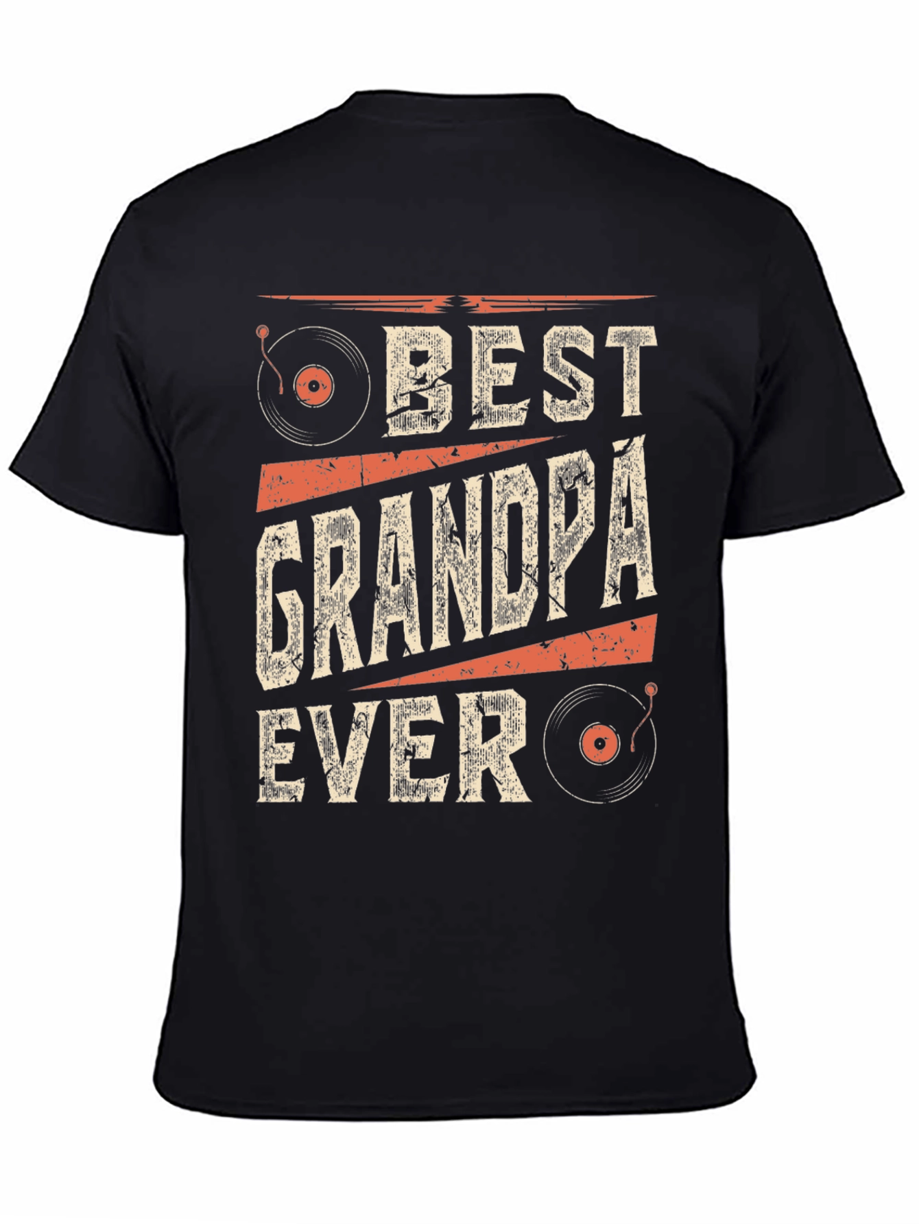 Black Best Grandpa Ever Graphic T-Shirt view 4