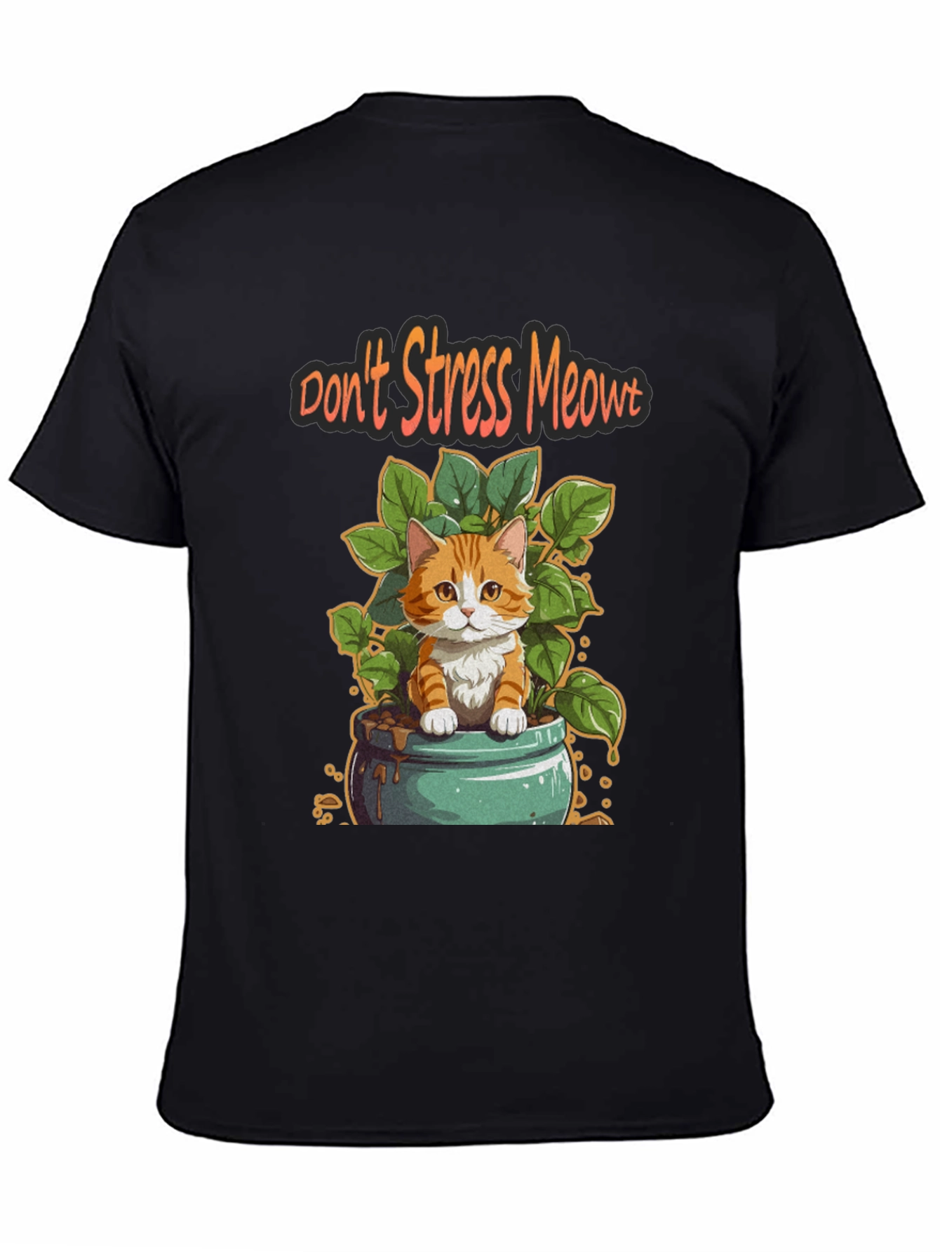 Black Don't Stress Meowt T-Shirt view 4