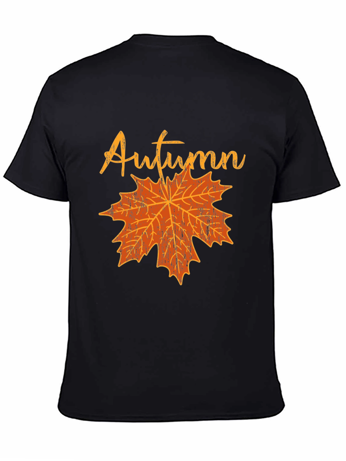 Black Autumn Leaf Graphic T-Shirt - Black view 4