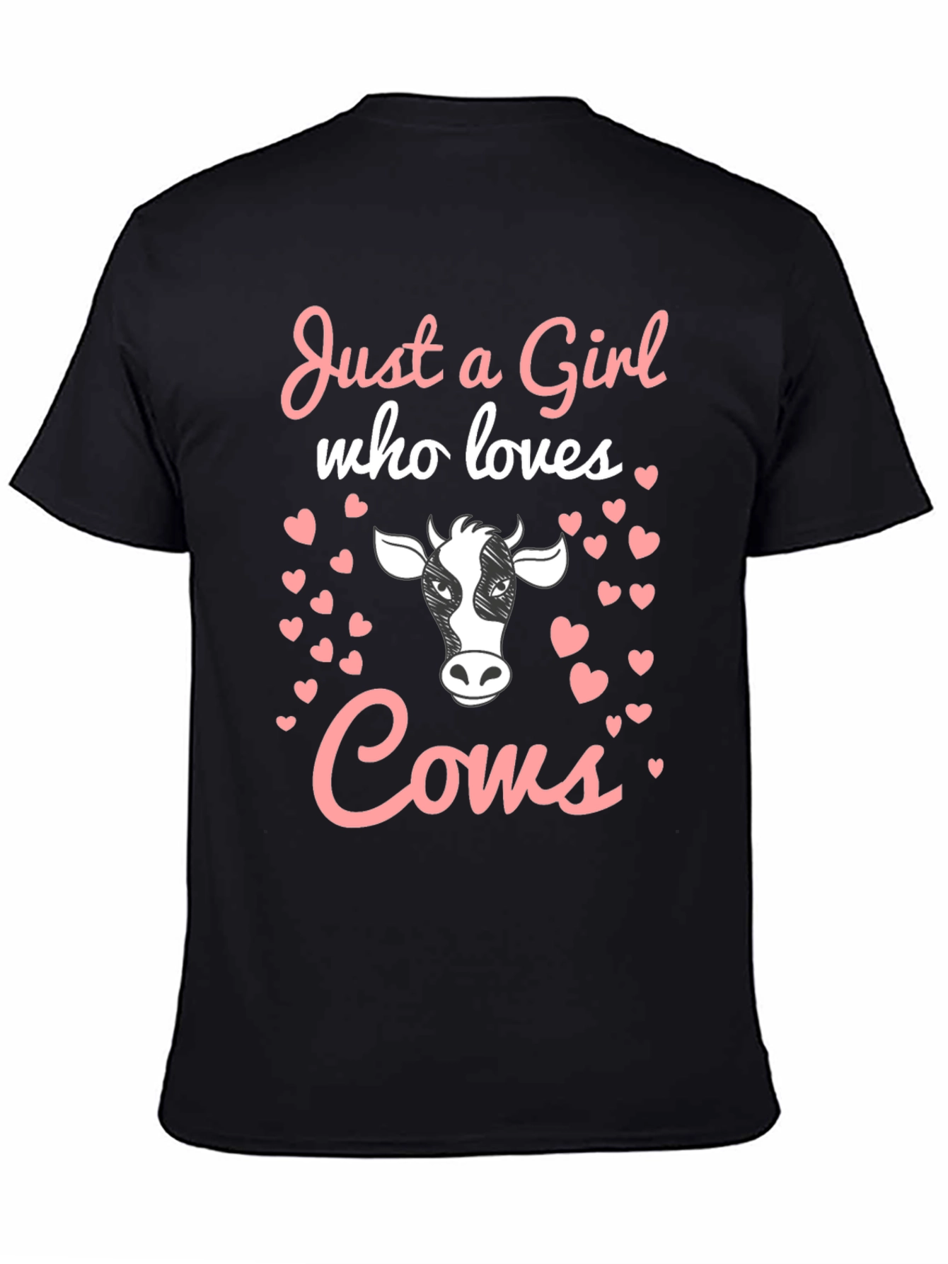 Black Just a Girl Who Loves Cows Graphic Tee view 4