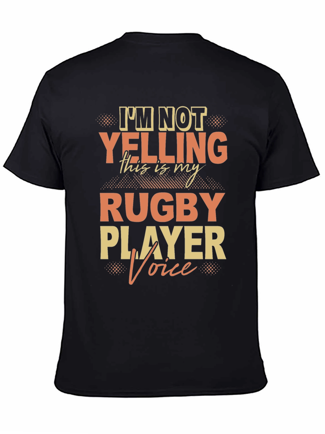 Black Rugby Player Voice T-Shirt view 4
