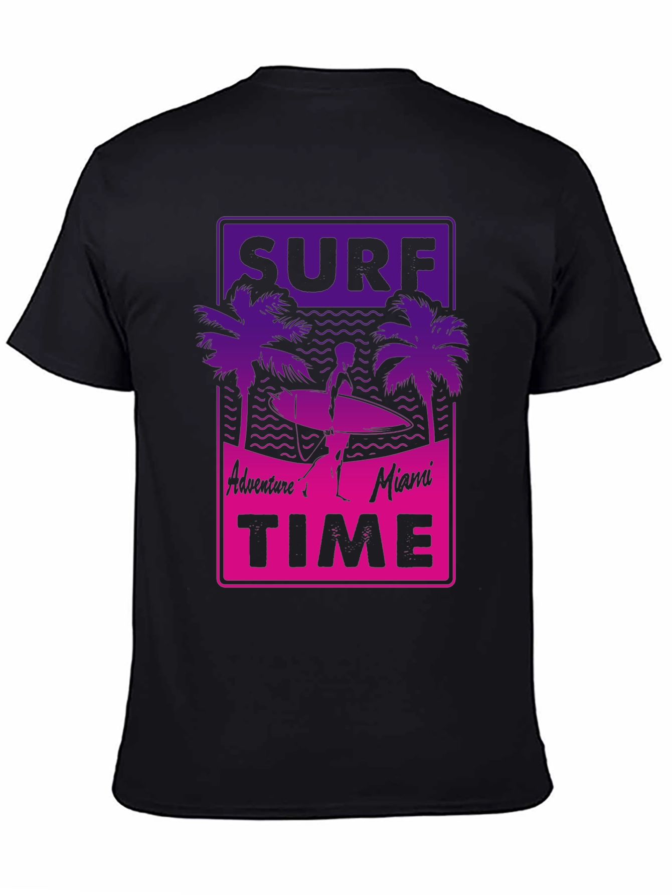 Black Surf Time T-Shirt - Adventure in Miami view 4