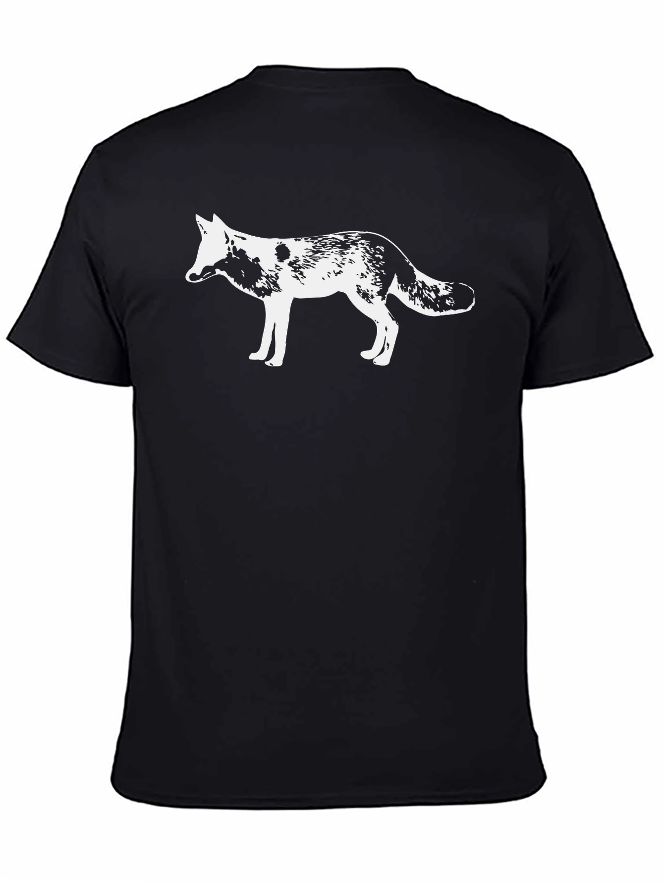 Black Fox Graphic Black T-Shirt - Unisex Crew Neck Tee view 4