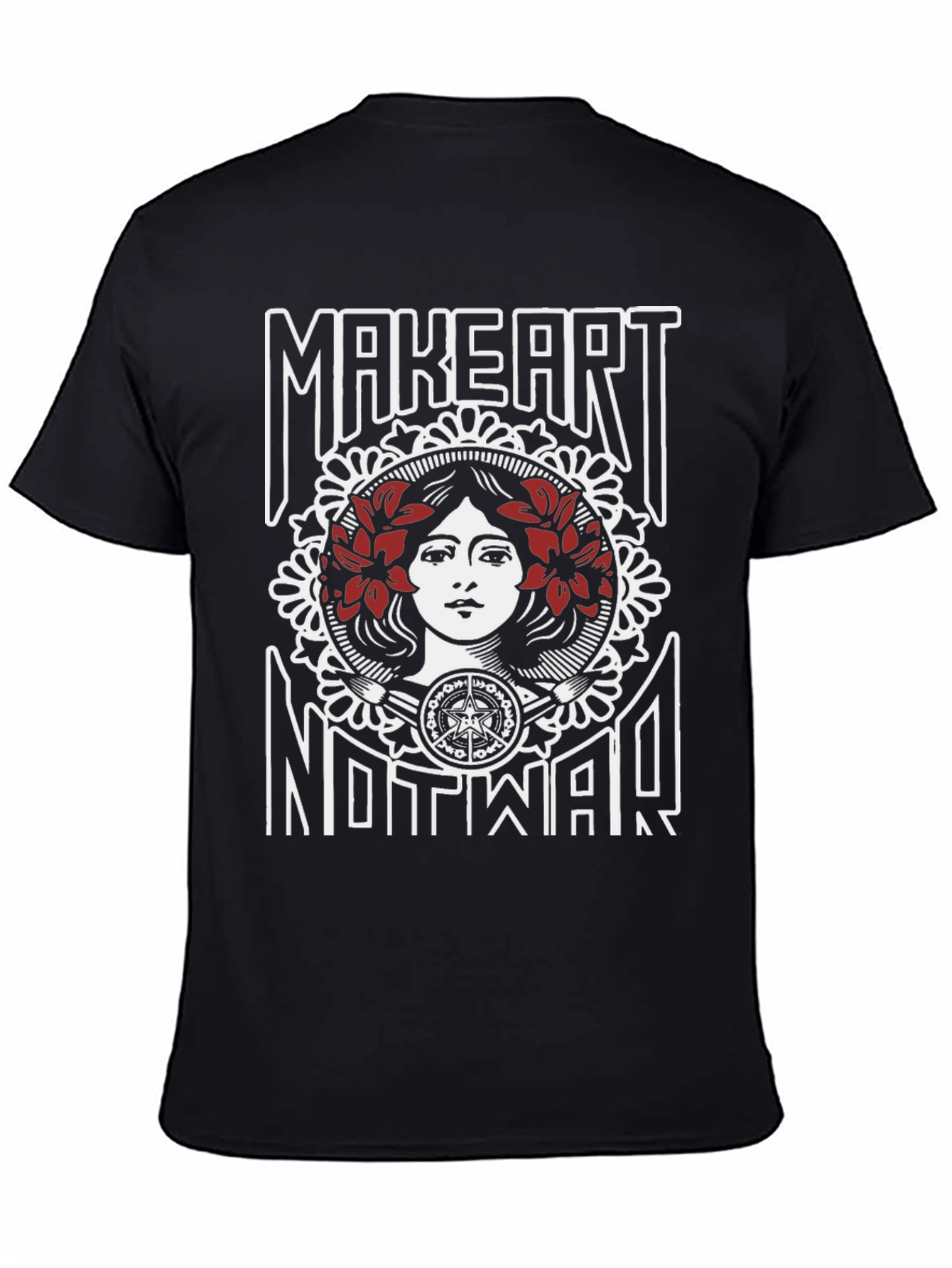 Black Make Art Not War Graphic T-Shirt view 4