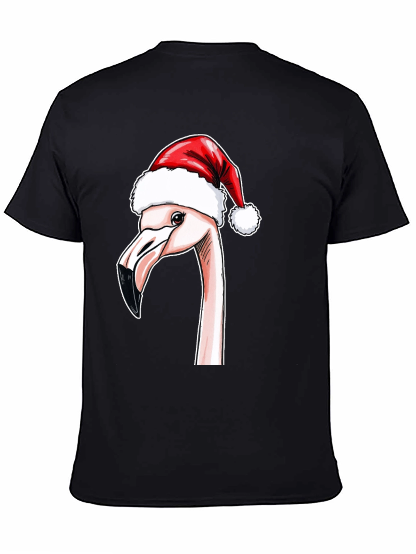 Black Festive Flamingo T-Shirt - Holiday Cheer view 4