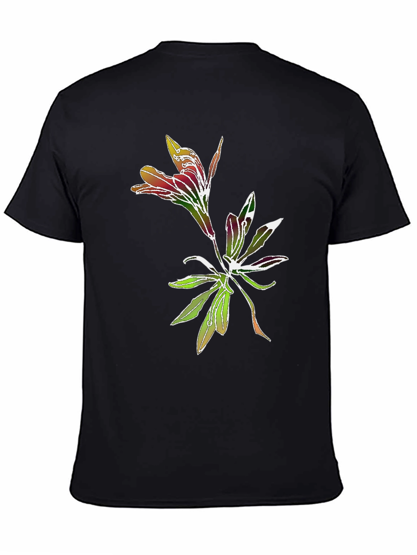 Black Floral Graphic Tee - Stylish Botanical Print view 4