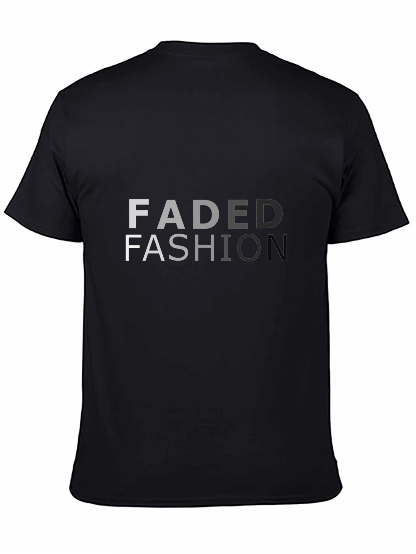 Black Faded Fashion Graphic Print Black T-Shirt view 4