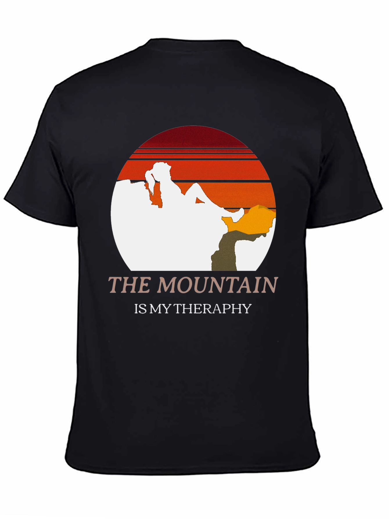 Black The Mountain is My Therapy Tee view 4