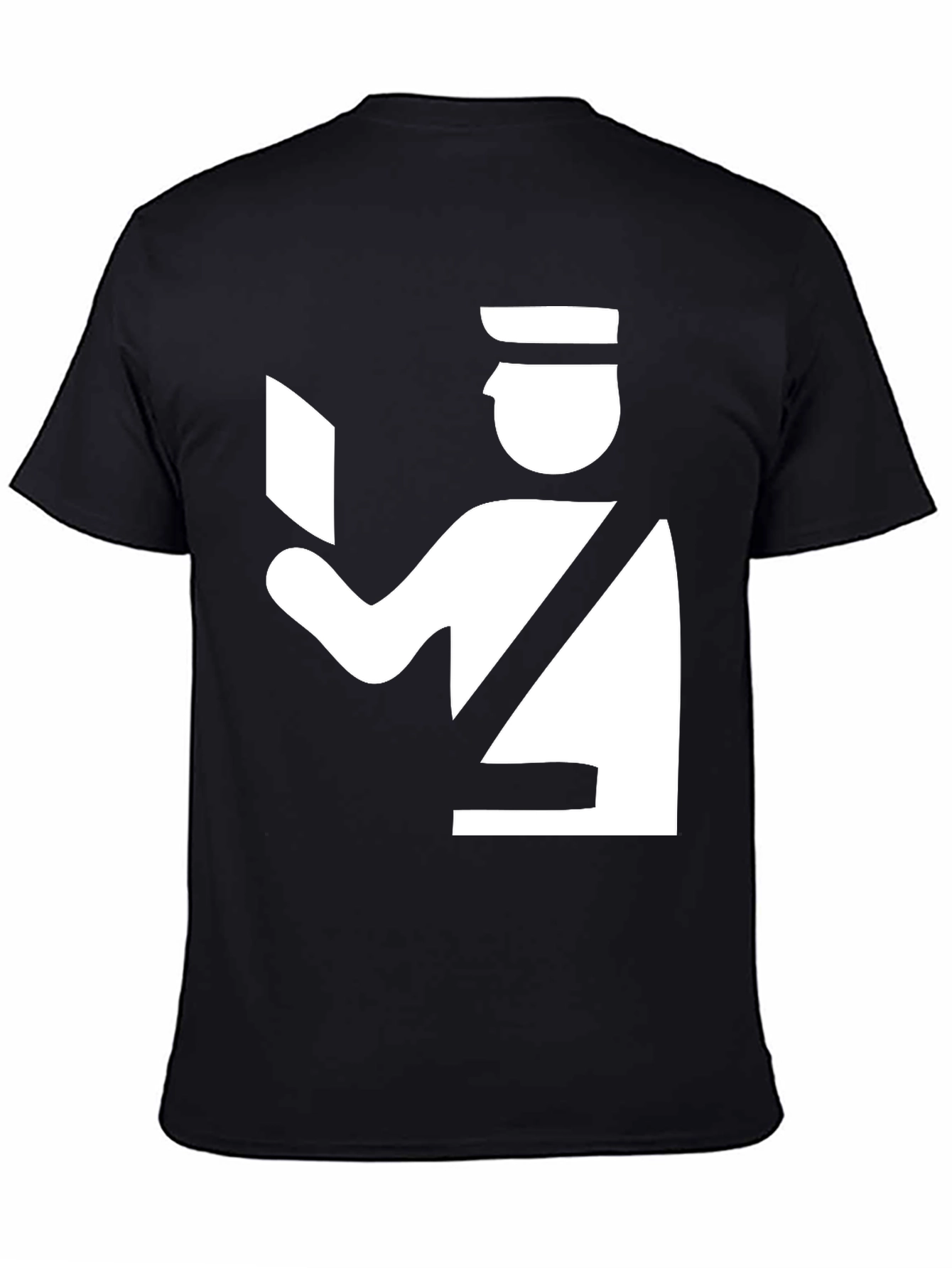 Black Customs Officer Graphic T-Shirt view 4