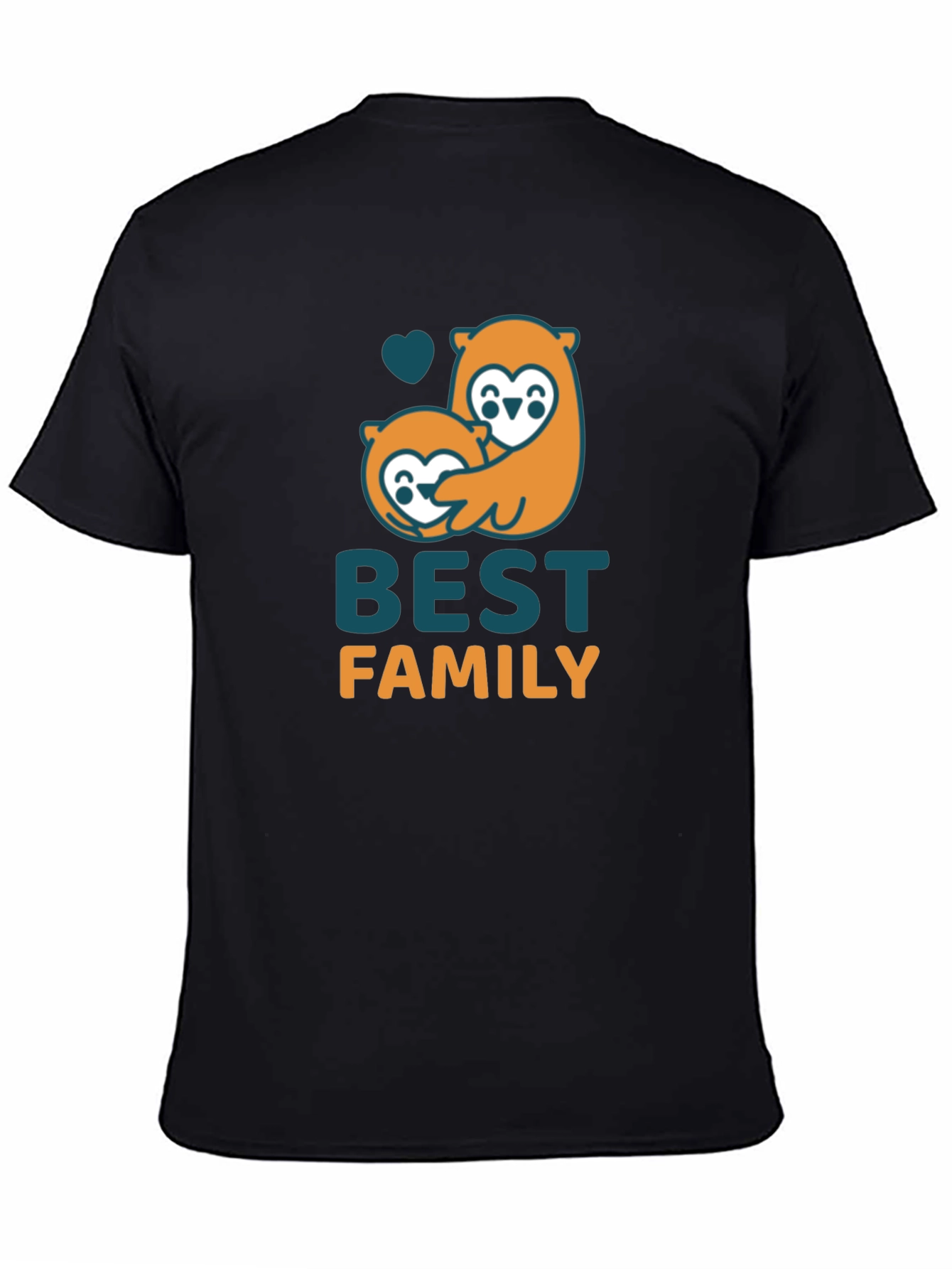 Black Best Family Otter Graphic Black T-Shirt view 4