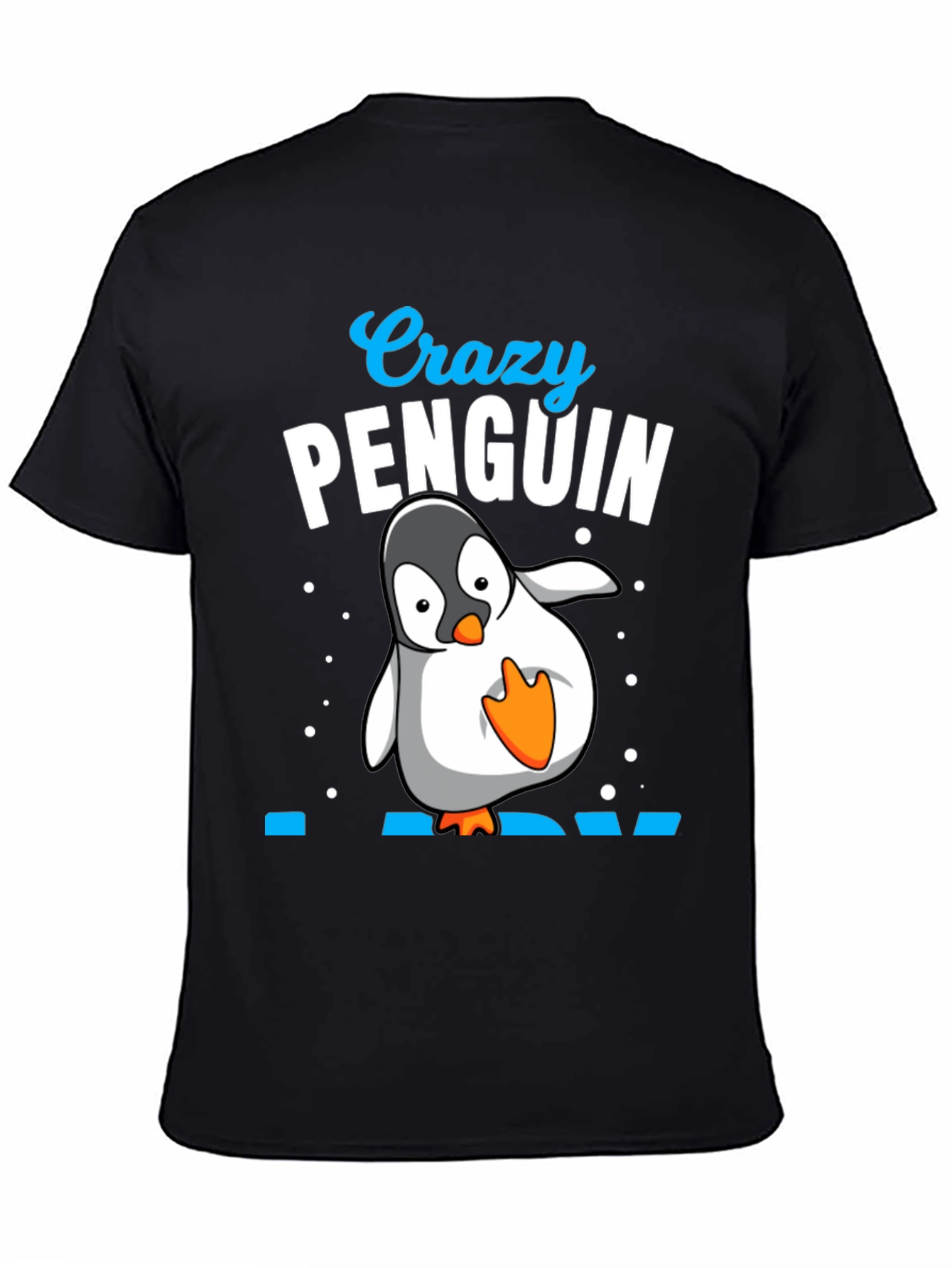 Black Crazy Penguin Dad Black T-Shirt view 4