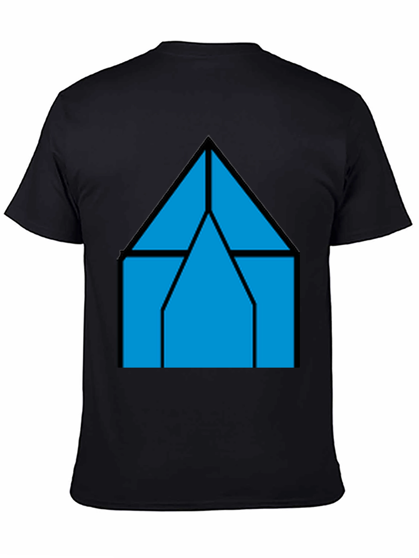 Black Geometric House T-Shirt - Modern Style view 4