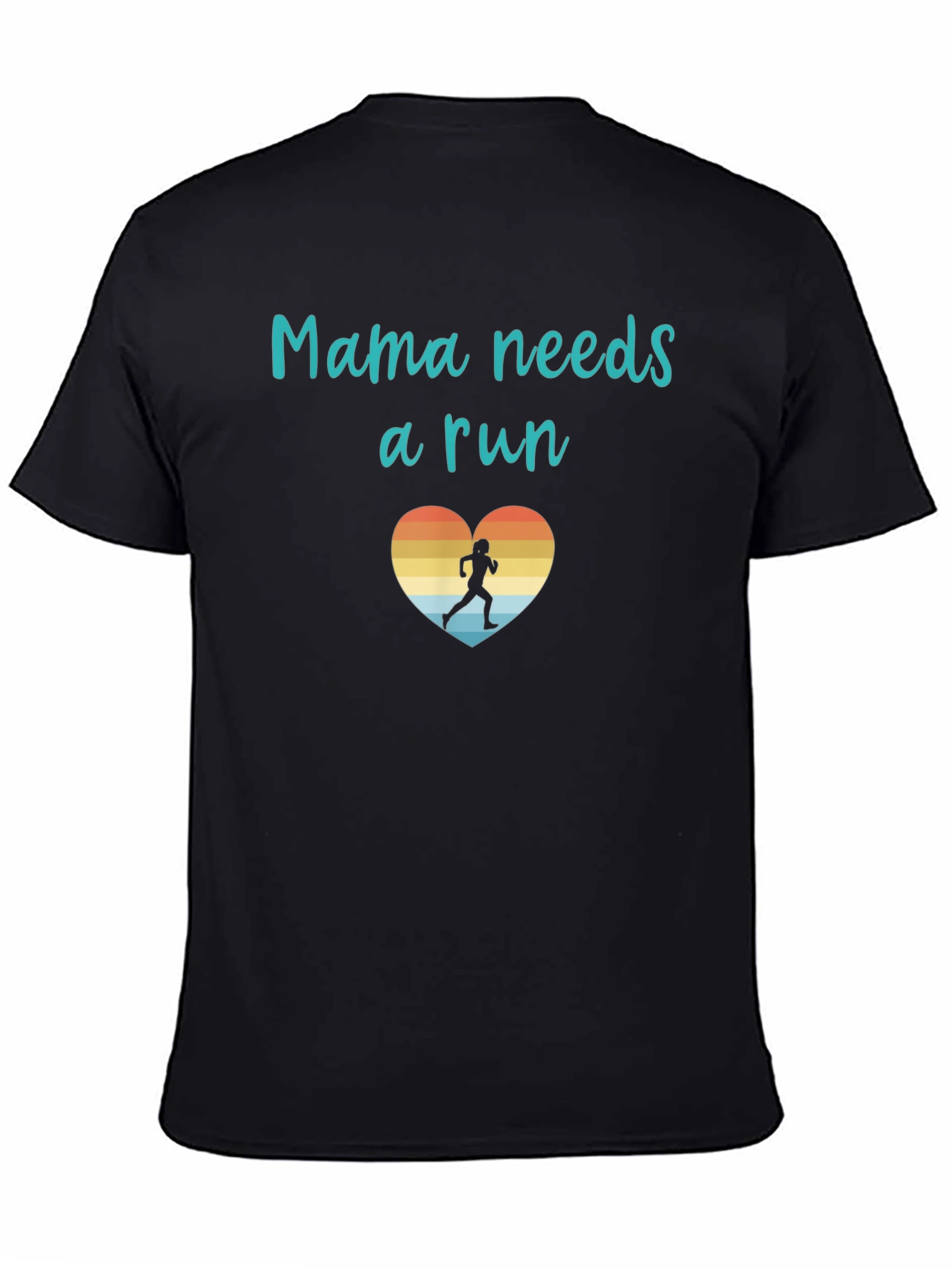 Black Mama Needs A Run Graphic Tee - Black Unisex T-Shirt view 4