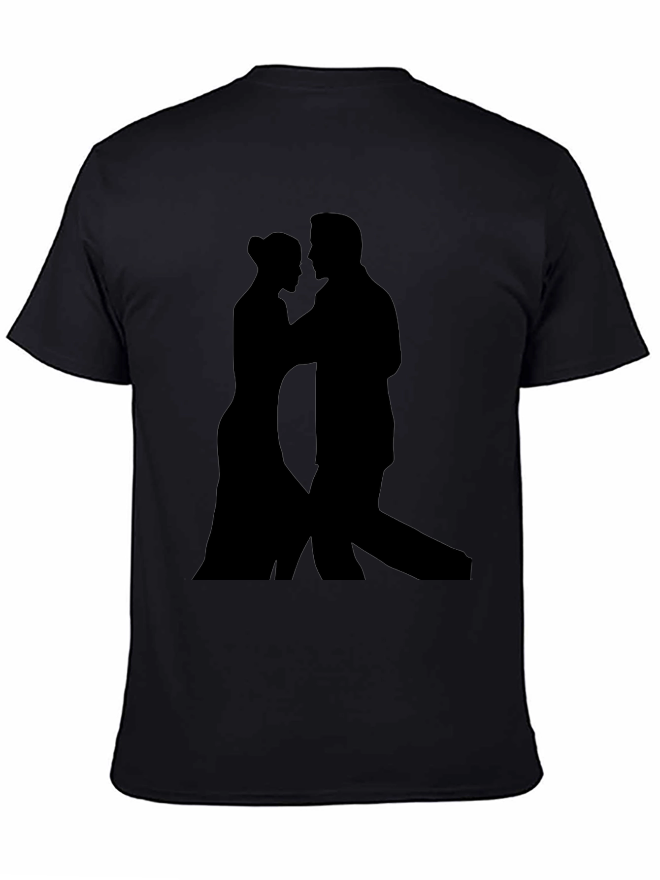 Black Silhouette Tango Lovers Tee - Stylish Black T-Shirt view 4