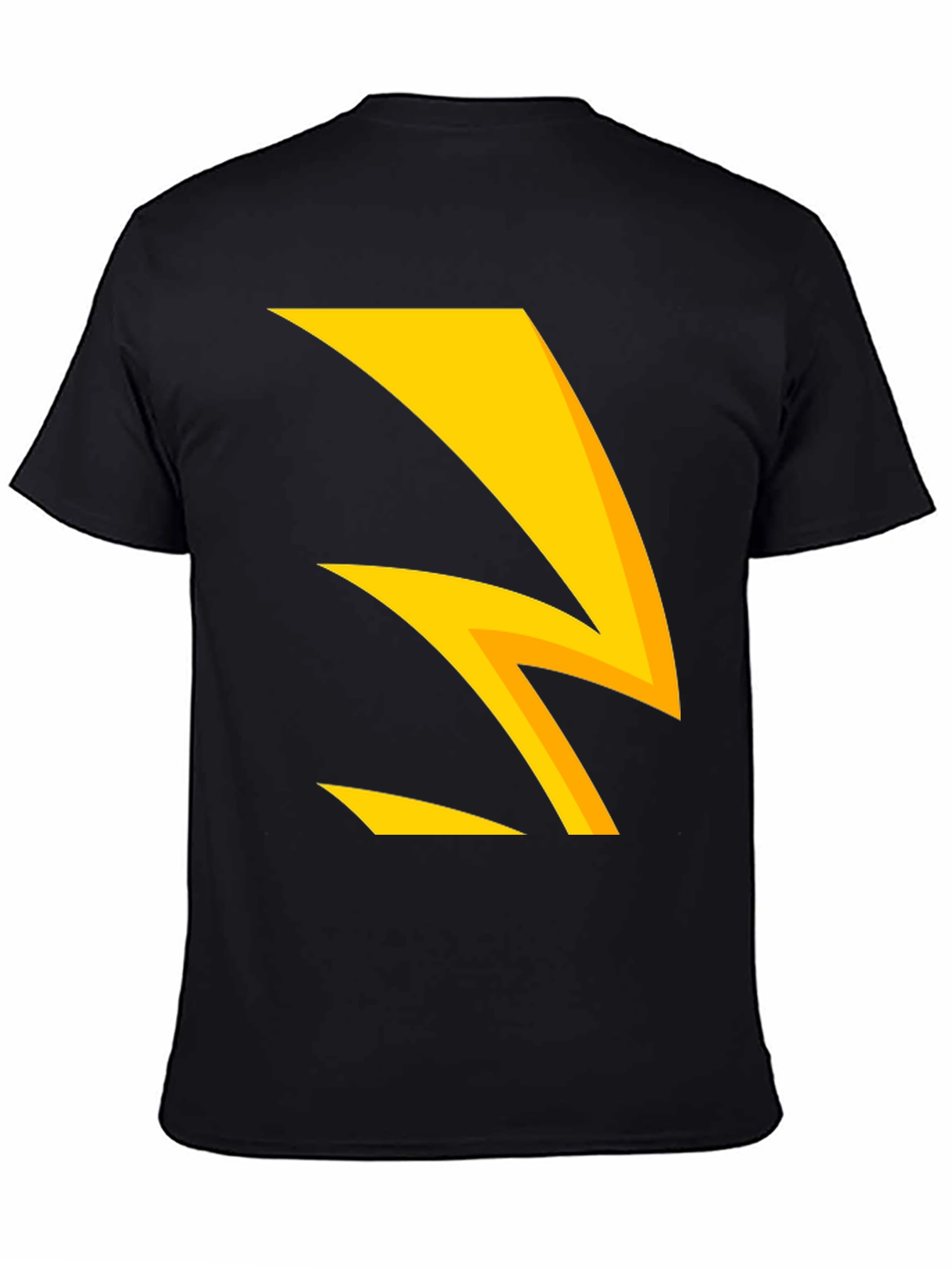 Black Bold Lightning Bolt Graphic Tee - Black Cotton Blend view 4