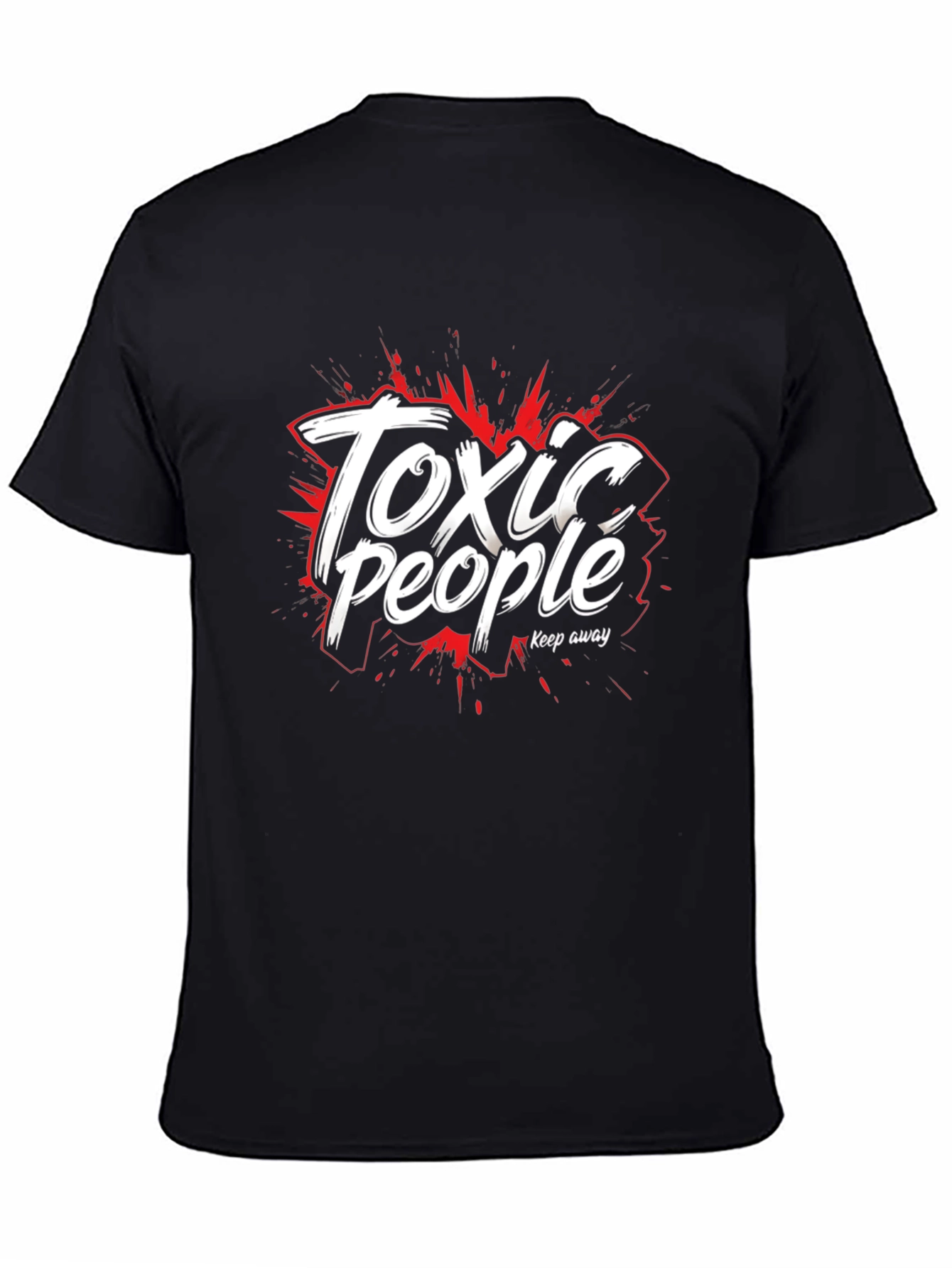 Black Toxic People Graphic Tee - Black Cotton T-Shirt view 4
