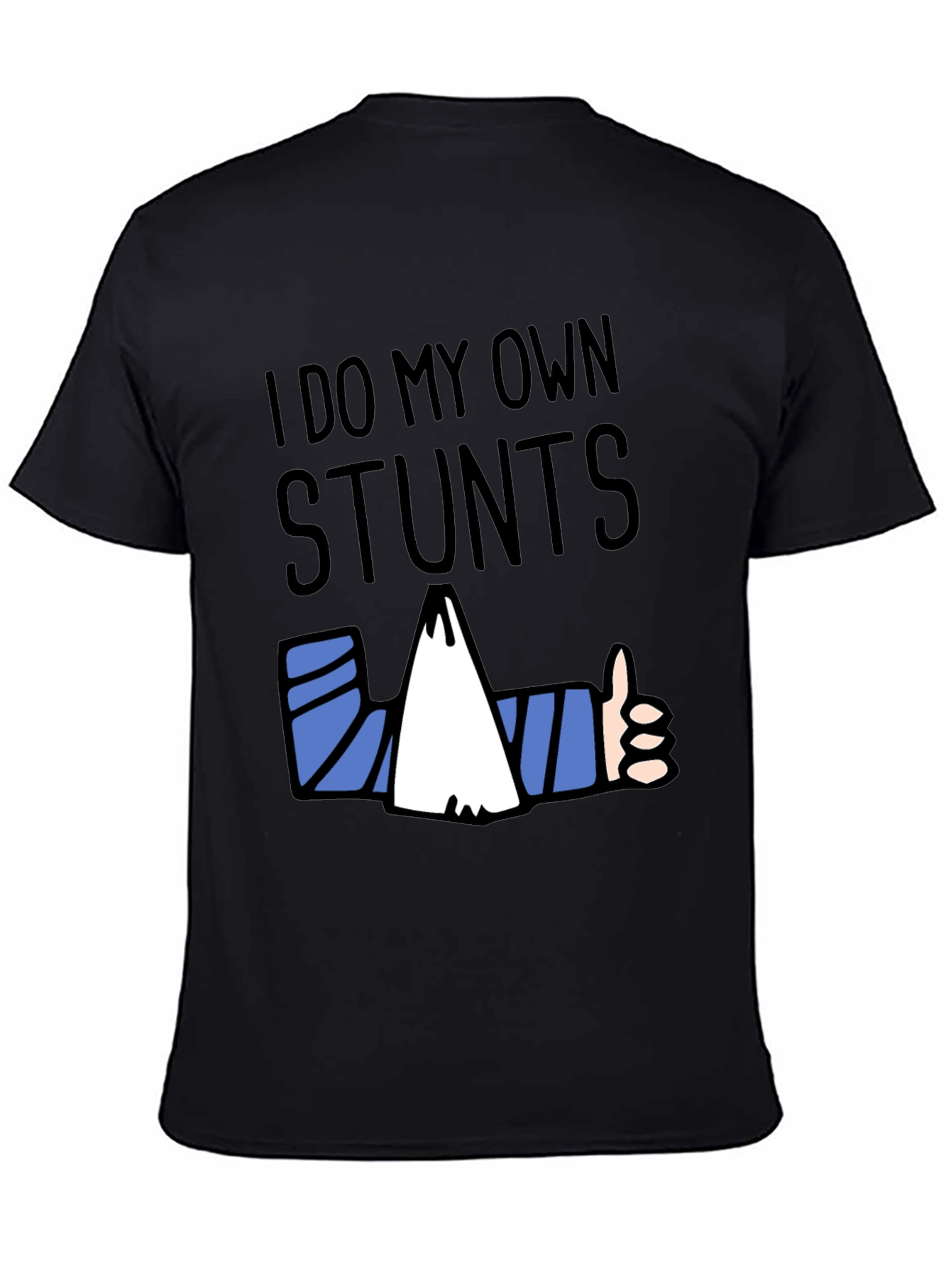 Black Funny "I Do My Own Stunts" Graphic T-Shirt view 4