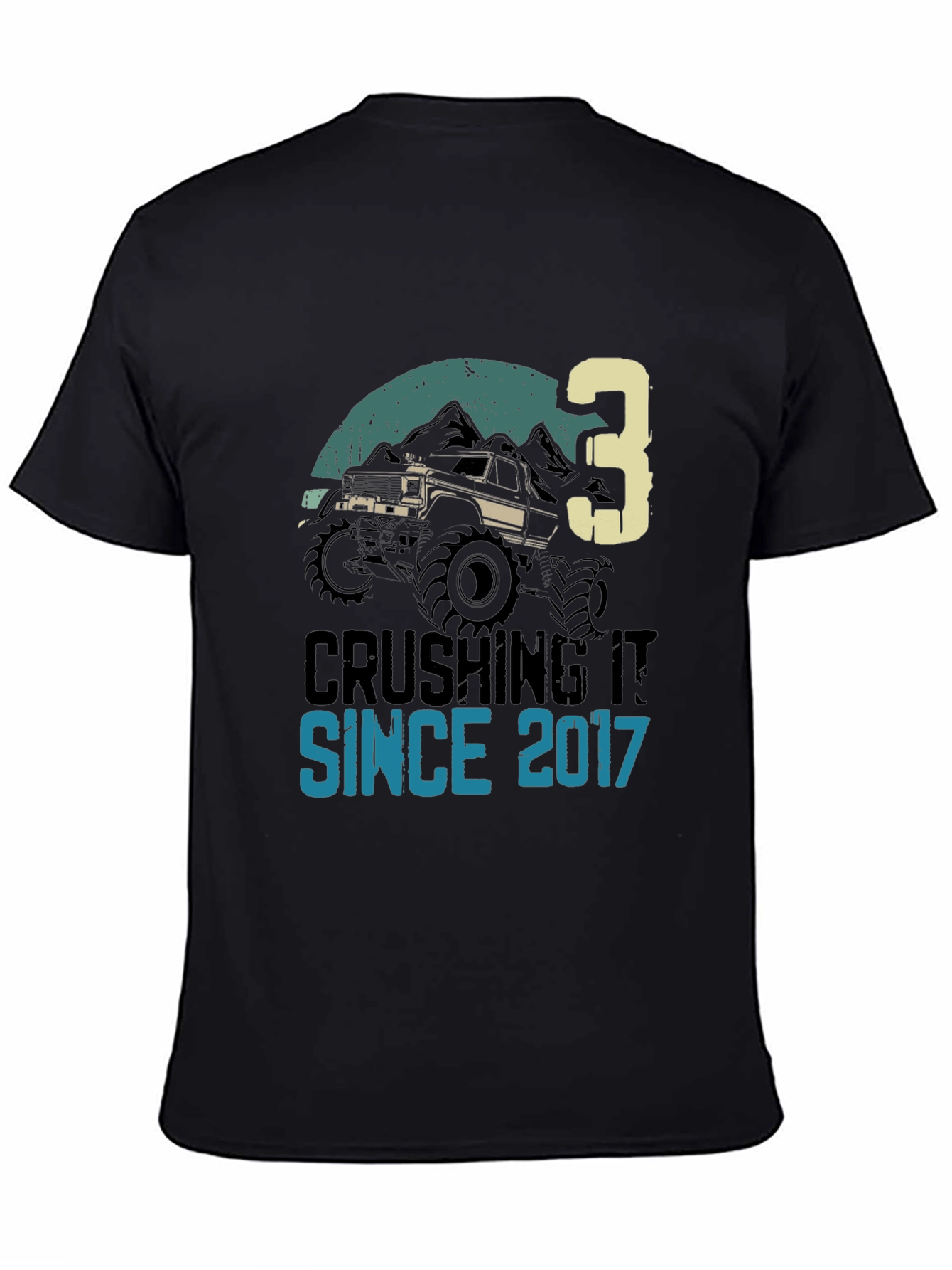 Crushing It Since 2017 3rd Birthday Monster Truck T-Shirt - 4