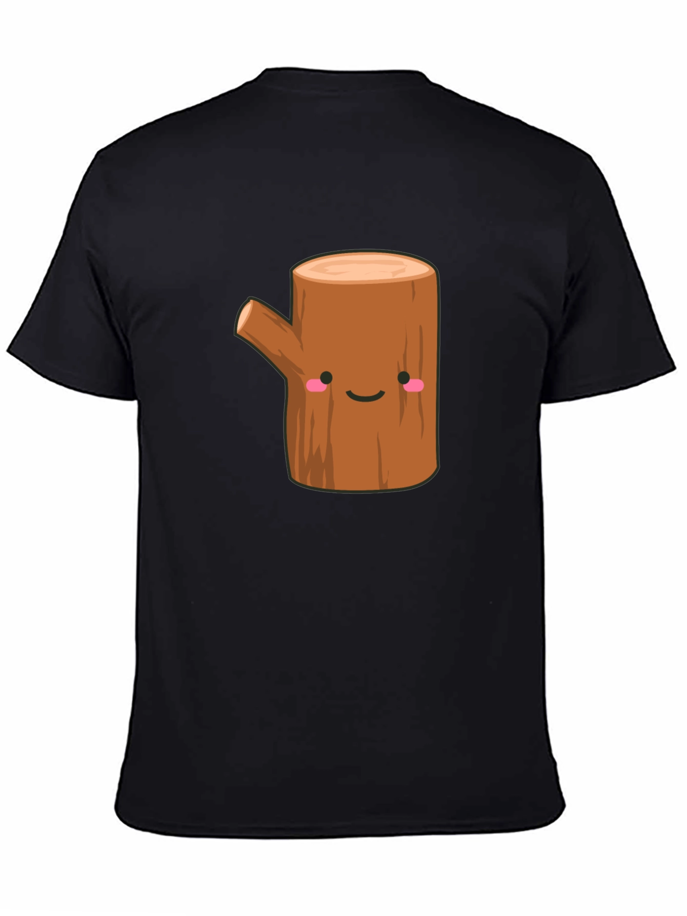 Black Cute Tree Stump Graphic T-Shirt - Black view 4