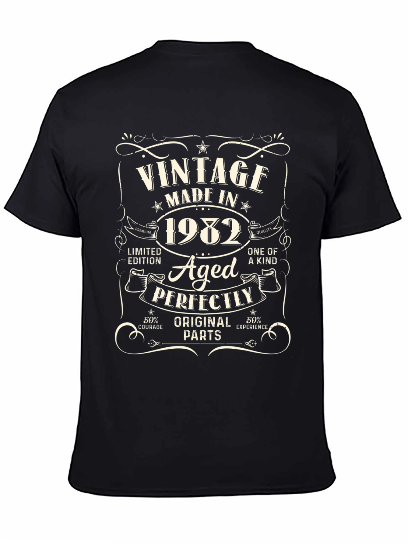 Black Vintage 1982 Aged Perfectly Graphic Tee view 4