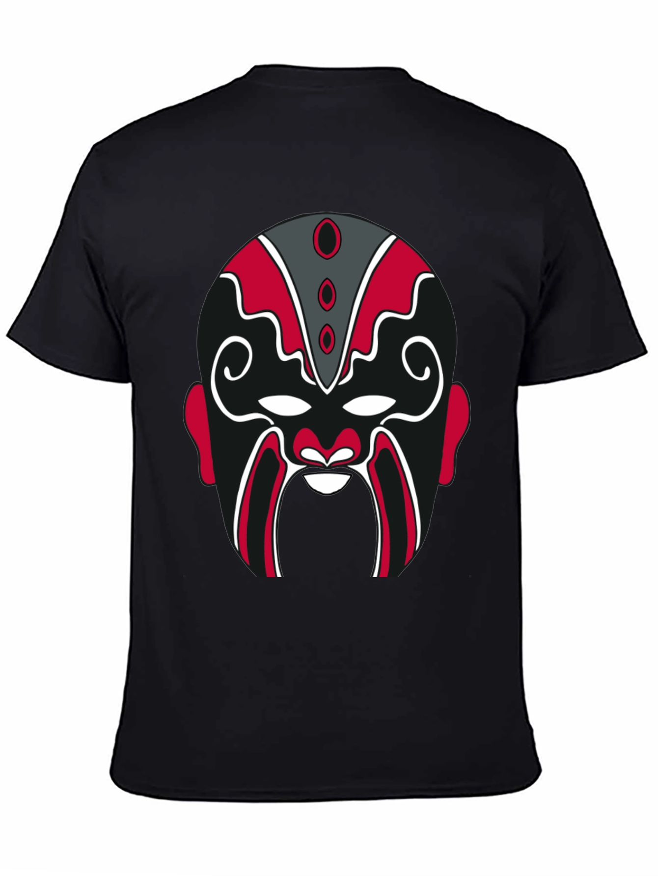 Black Dramatic Mask Graphic Tee - Stylish Black T-Shirt view 4