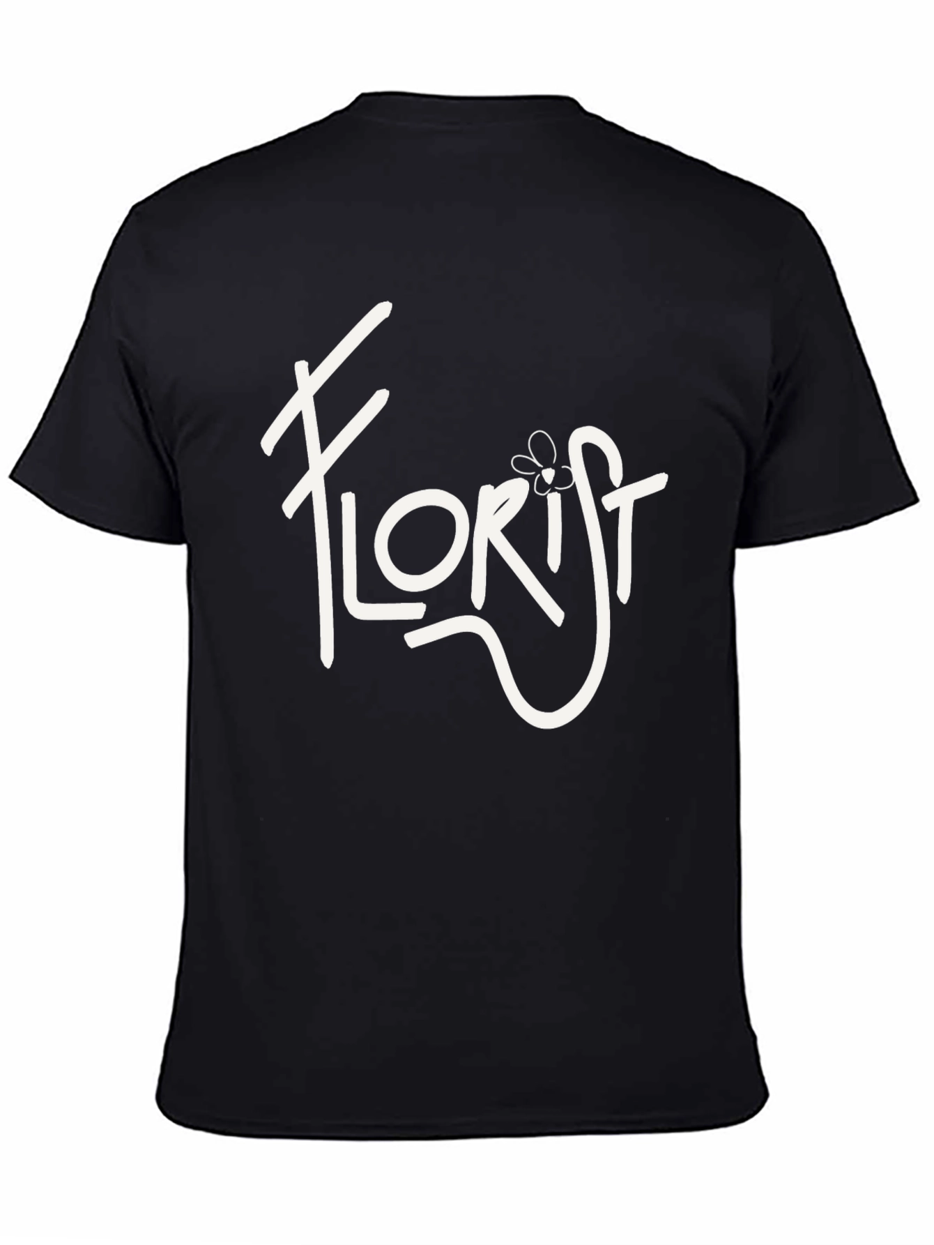 Black Florist Graphic Tee - Stylish Crew Neck T-Shirt view 4
