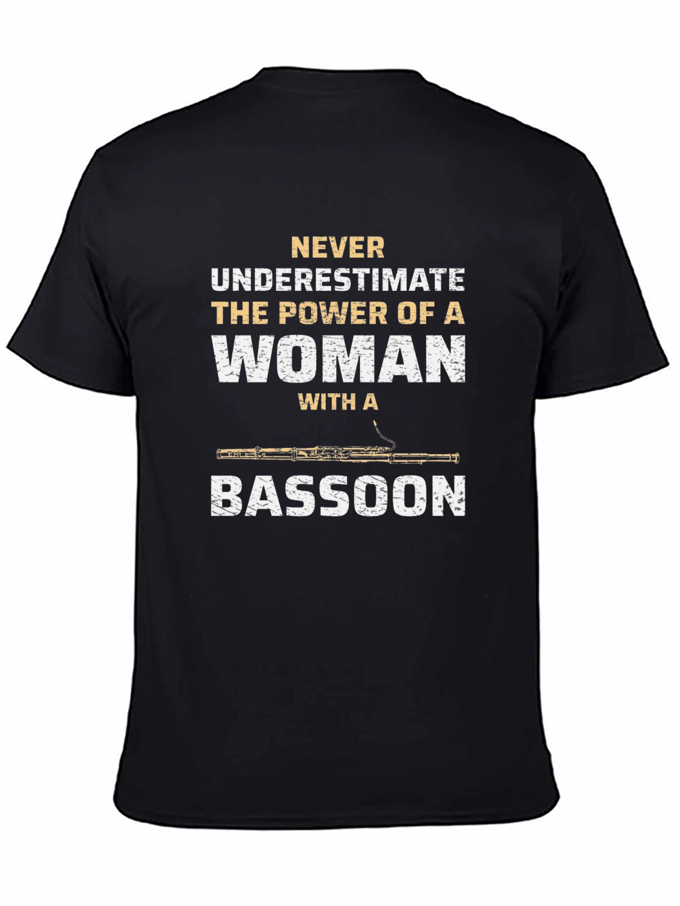 Black Woman Bassoon Player T-Shirt - Never Underestimate the Power view 4