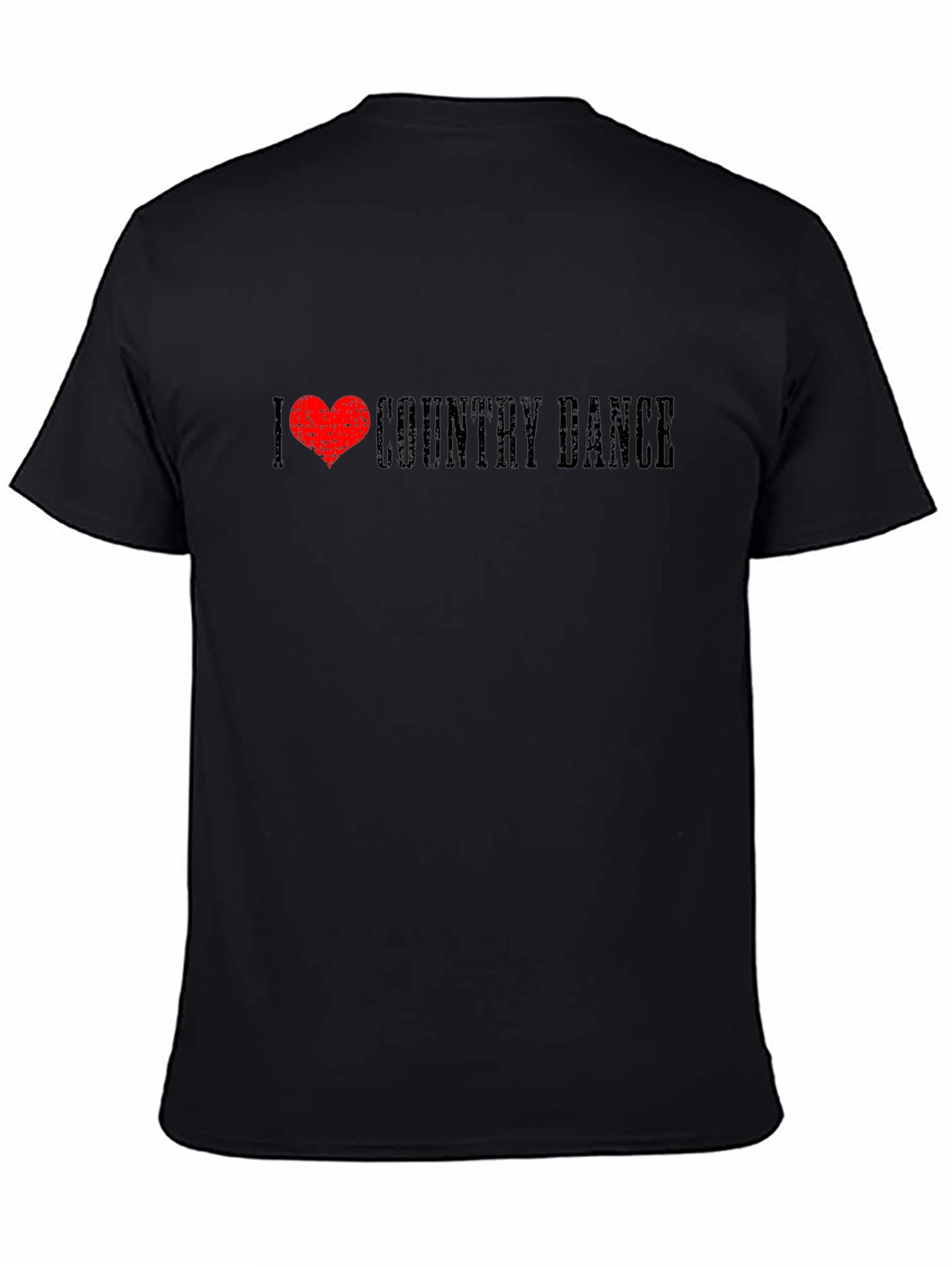 Black I Love Country Dance Black T-Shirt view 4