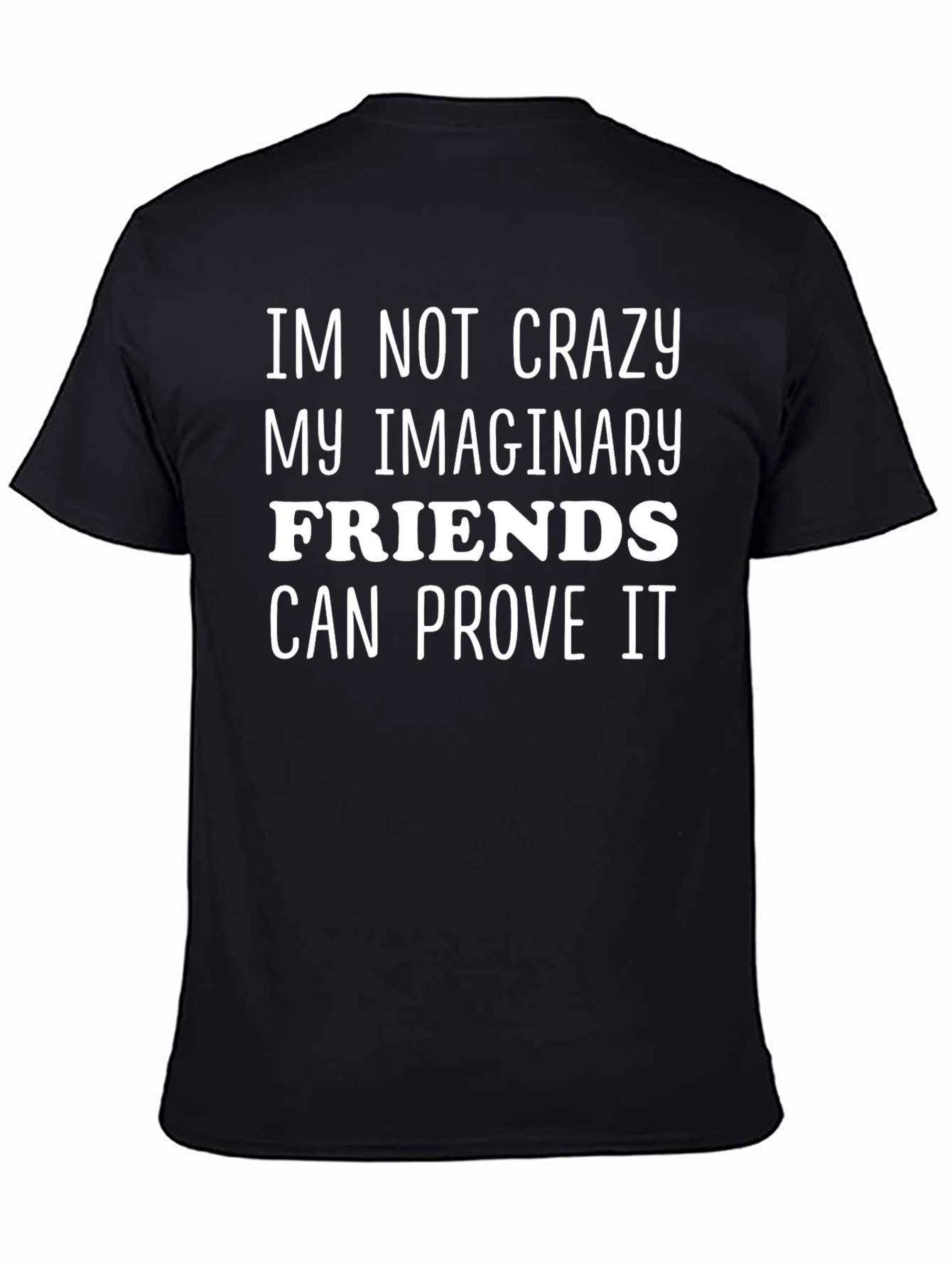 Black Funny Imaginary Friends Graphic T-Shirt view 4