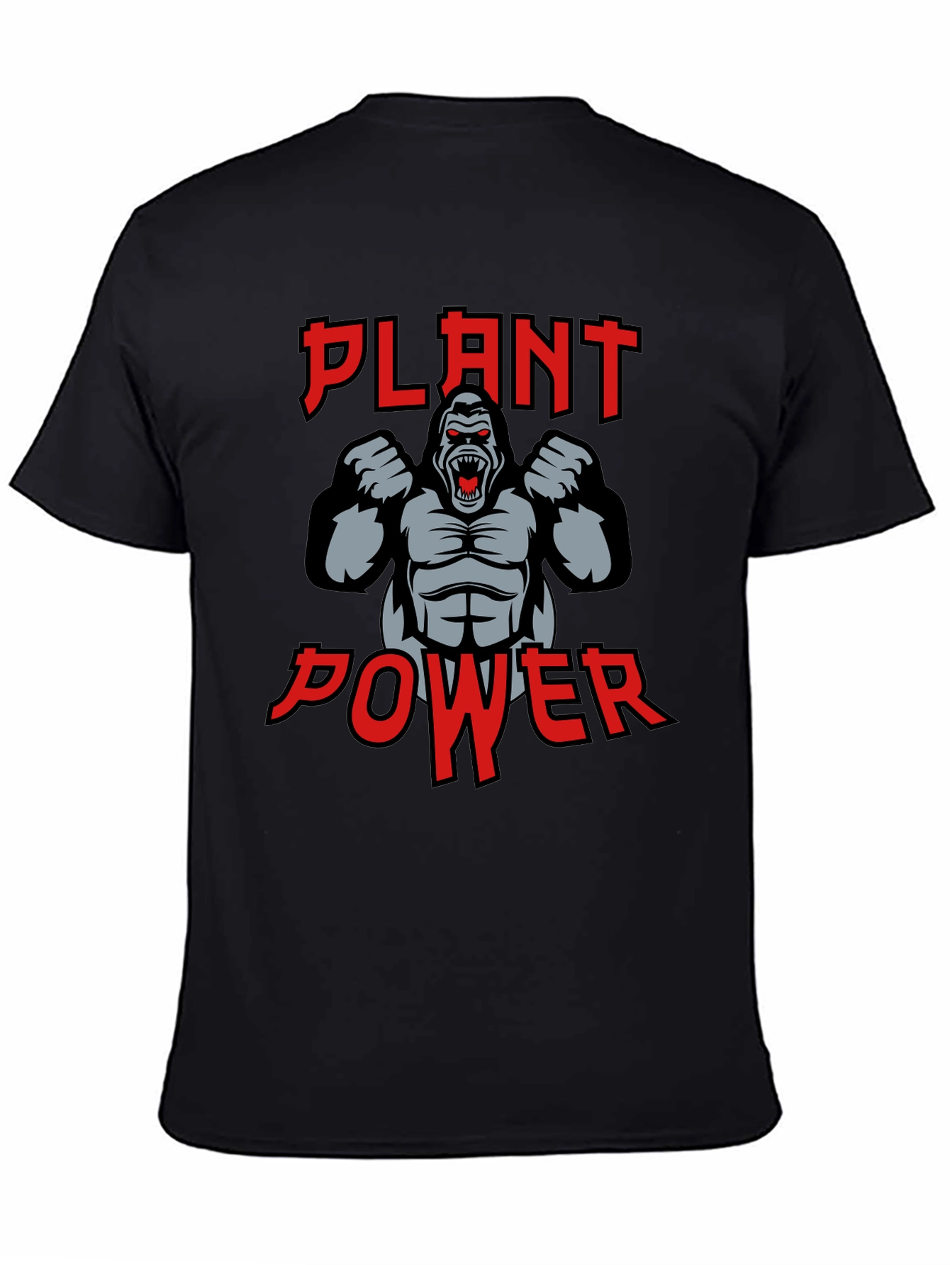 Black Plant Power Gorilla Graphic T-Shirt view 4